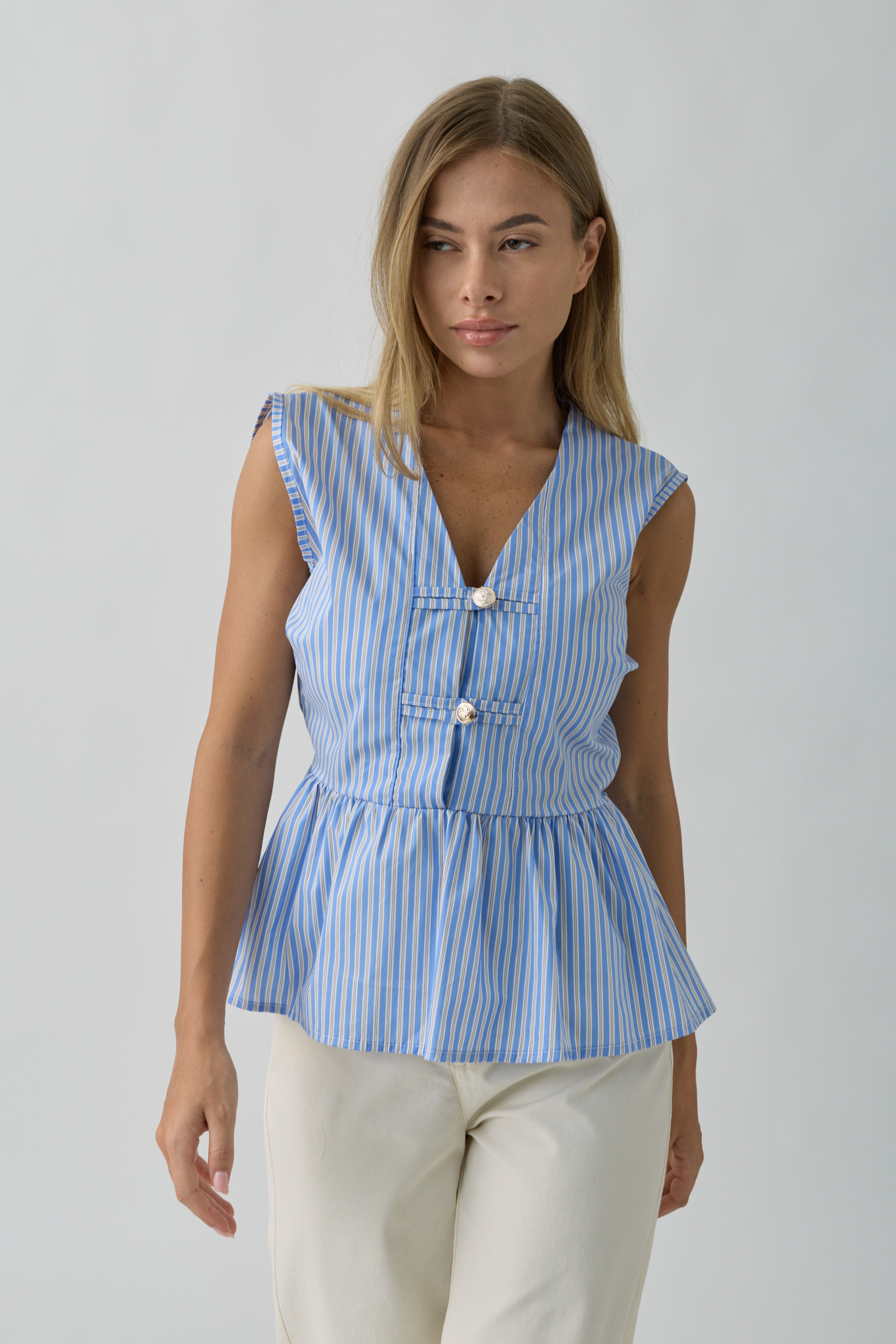 Camicia Con Bottoni Gioiello celeste|Colore:Celeste