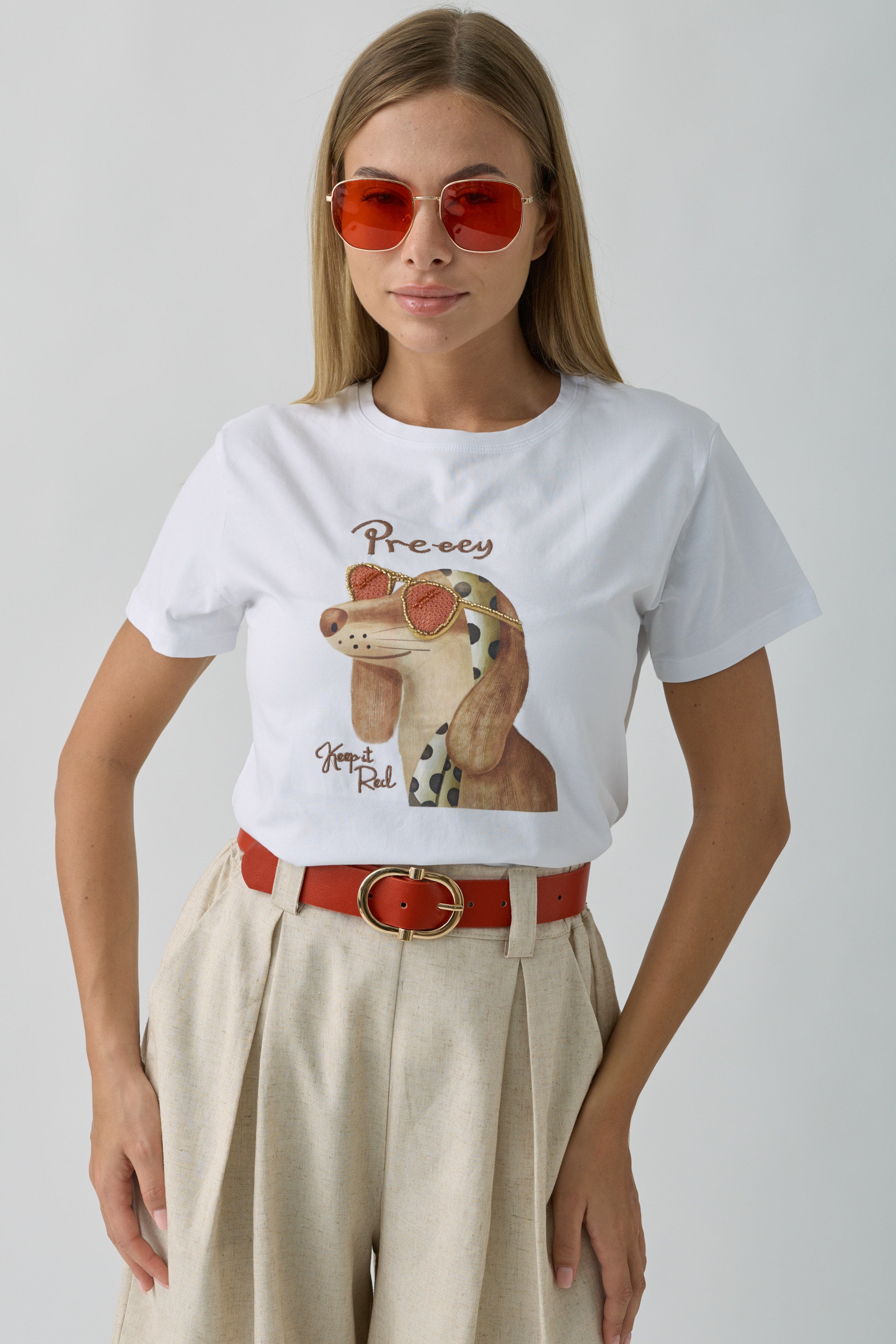 T-Shirt Doggy bianco|Colore:Bianco