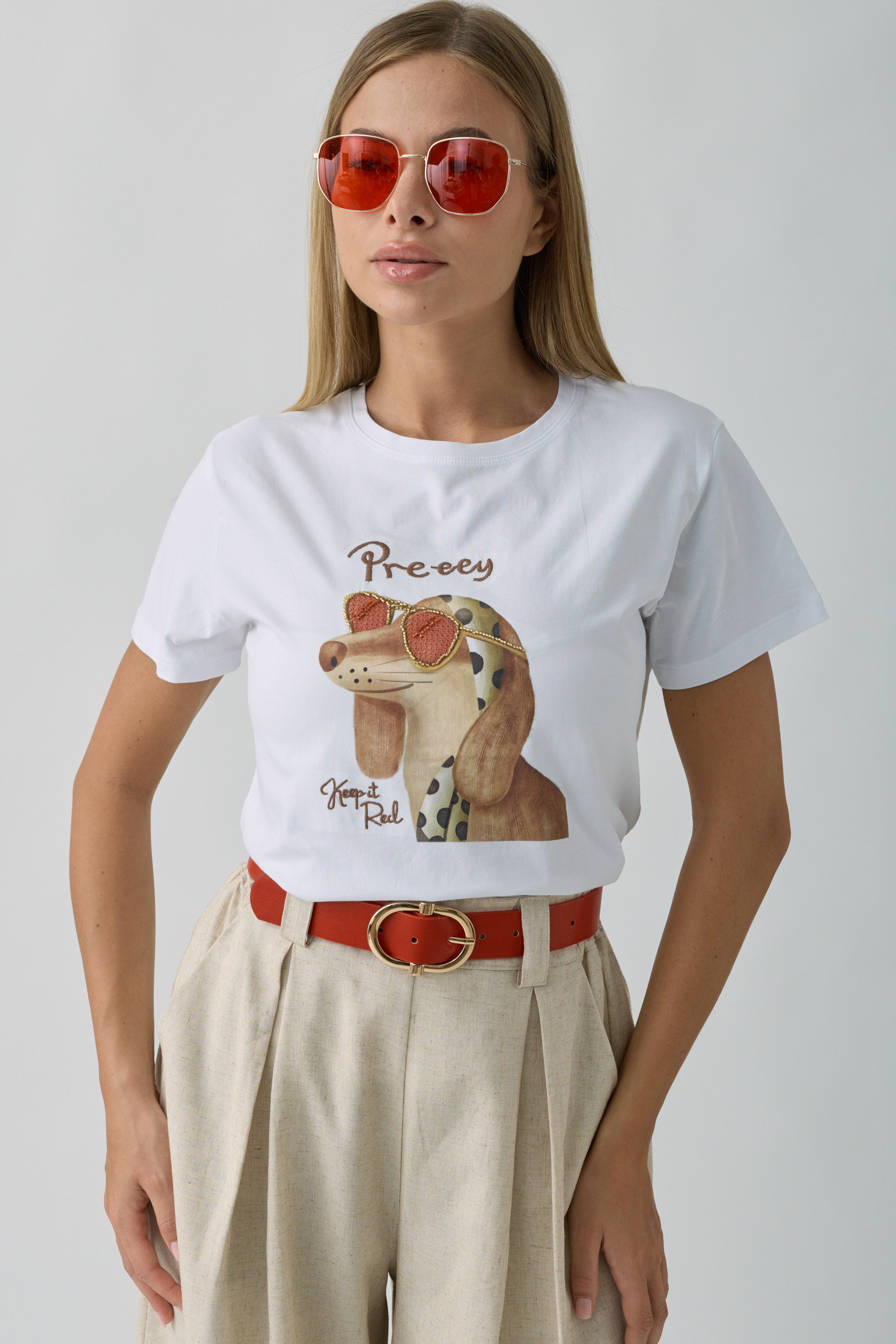 T-Shirt Doggy bianco|Colore:Bianco