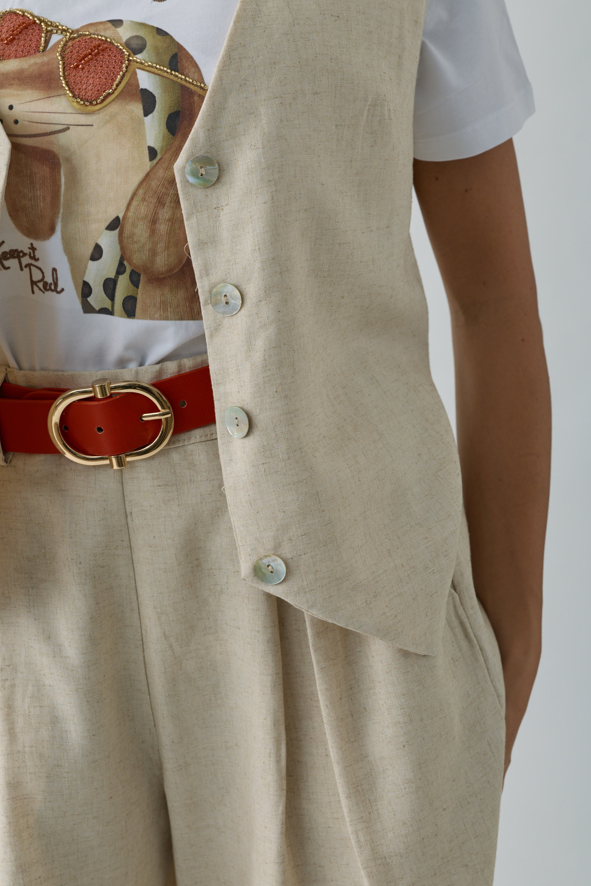 Coordinato Imma Con Shorts beige|Colore:Beige
