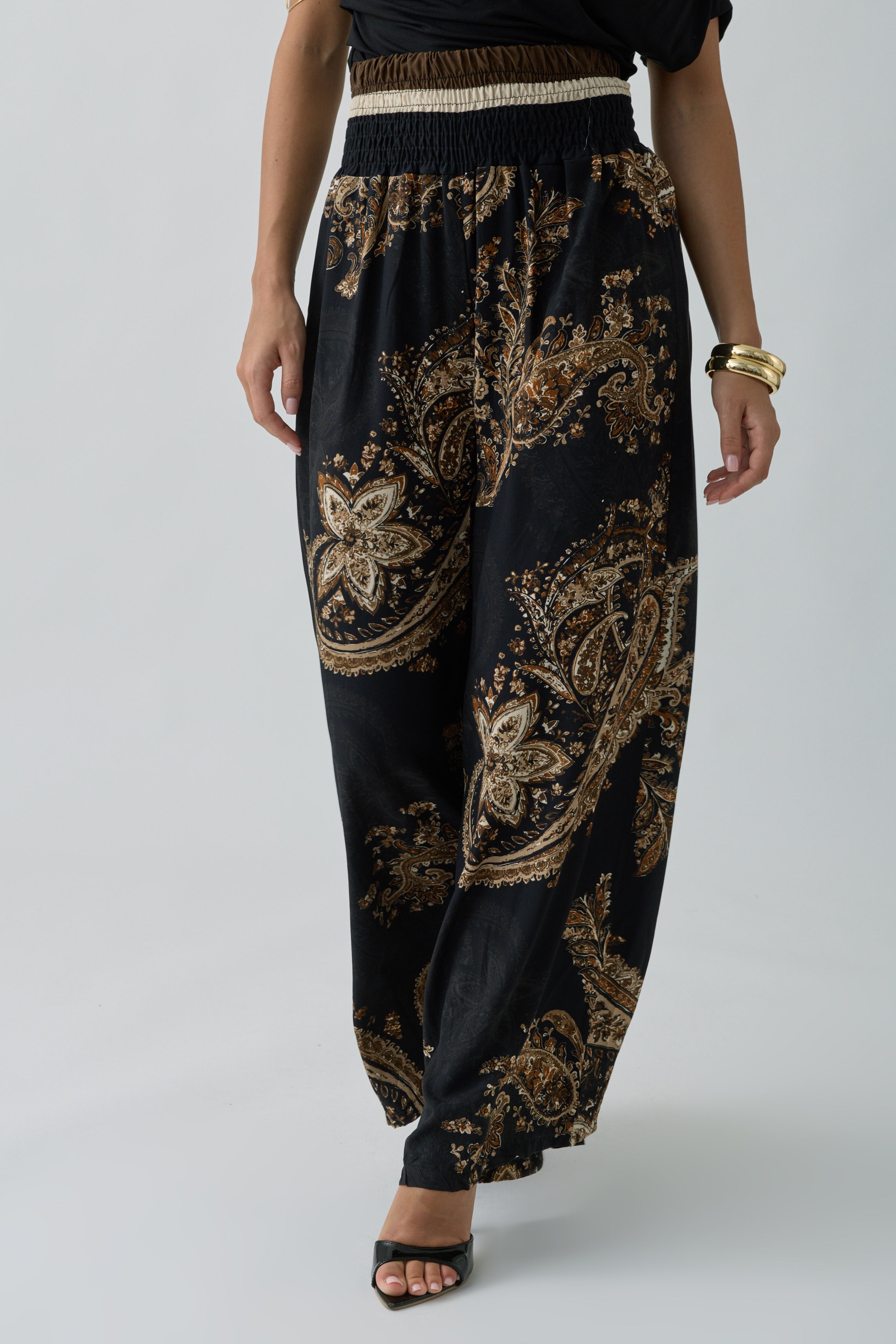 Pantalone Fantasia Cashmere nero|Colore:Nero