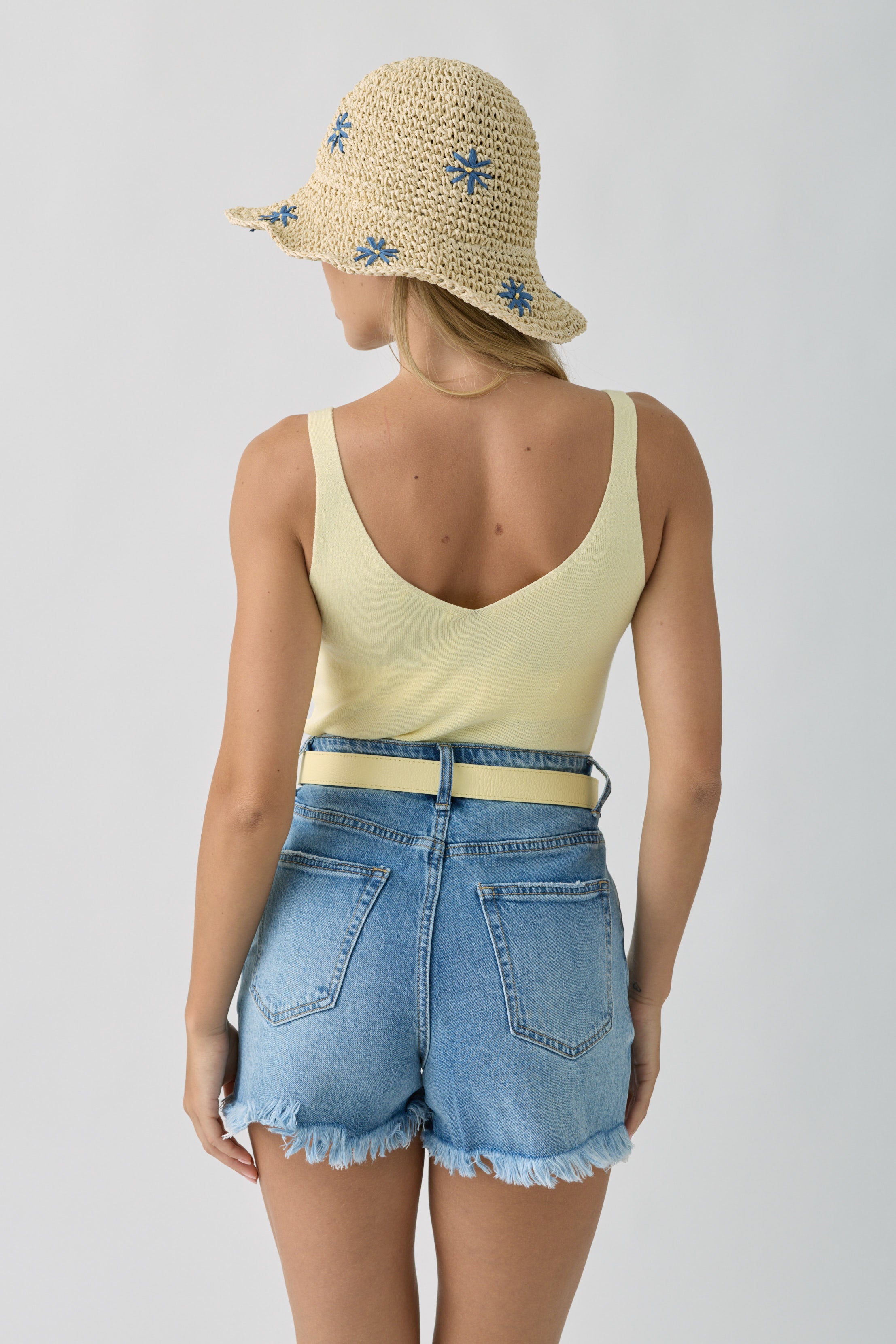Top Doppio Scollo V Giallo|Colore:Giallo