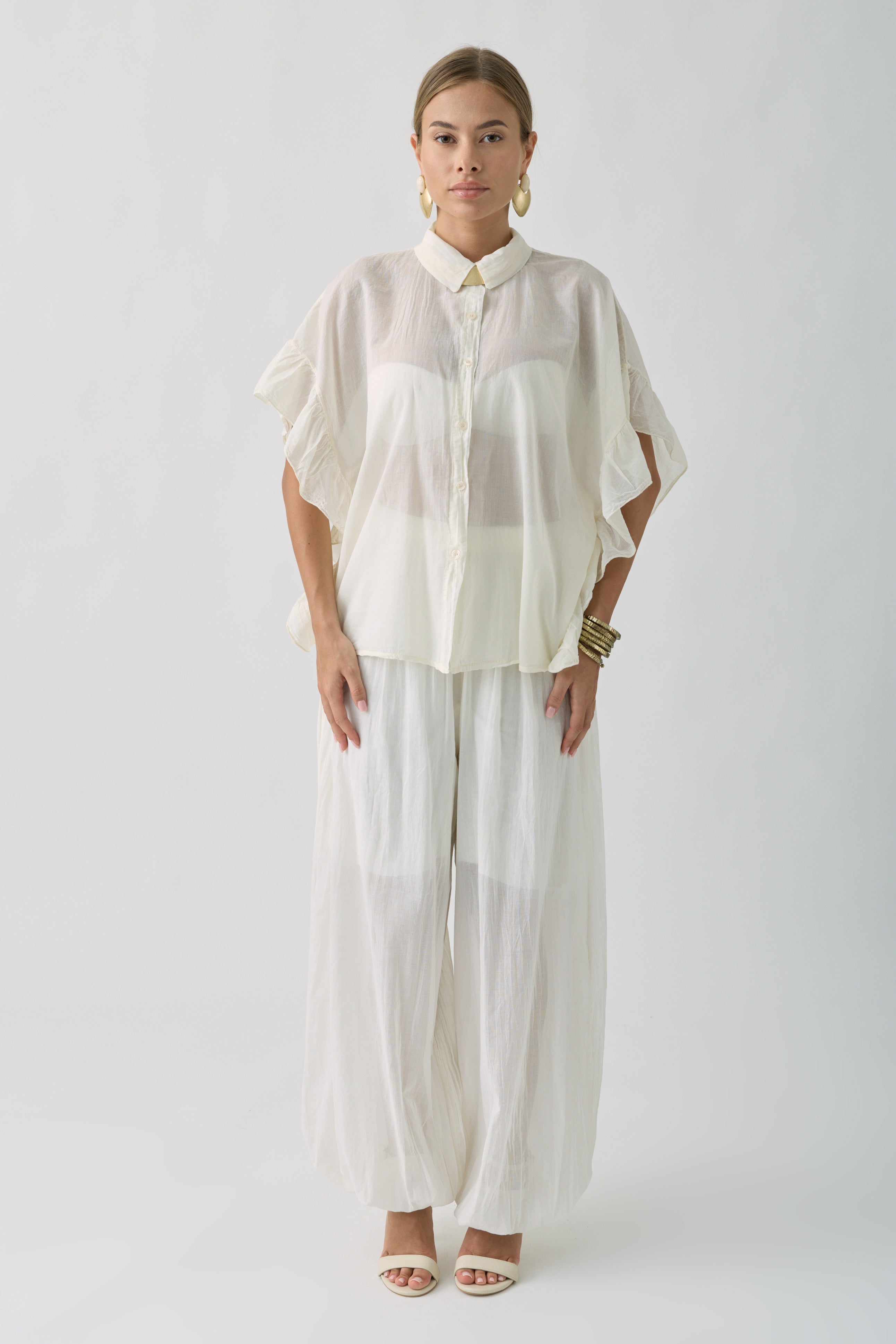 Pantalone Morbido bianco|Colore:Bianco