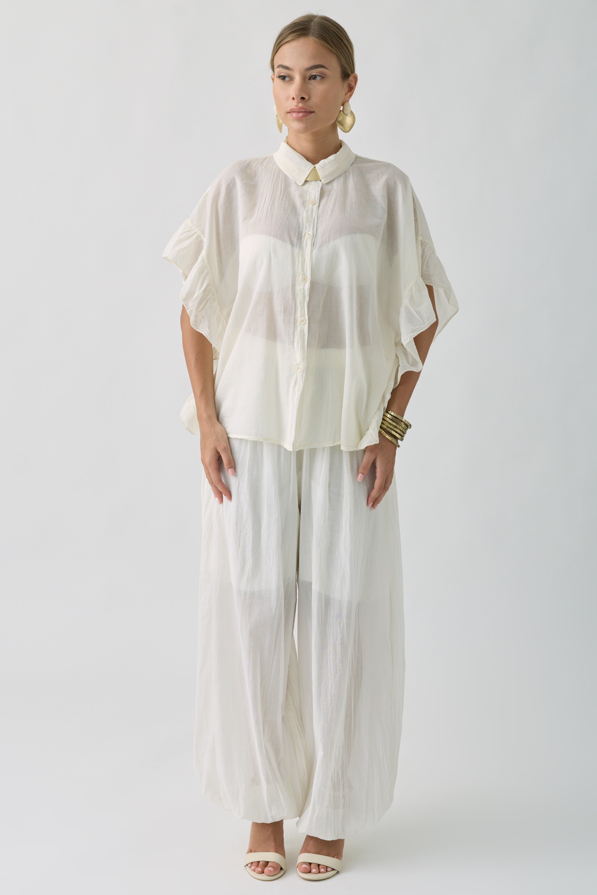 Pantalone Morbido bianco|Colore:Bianco