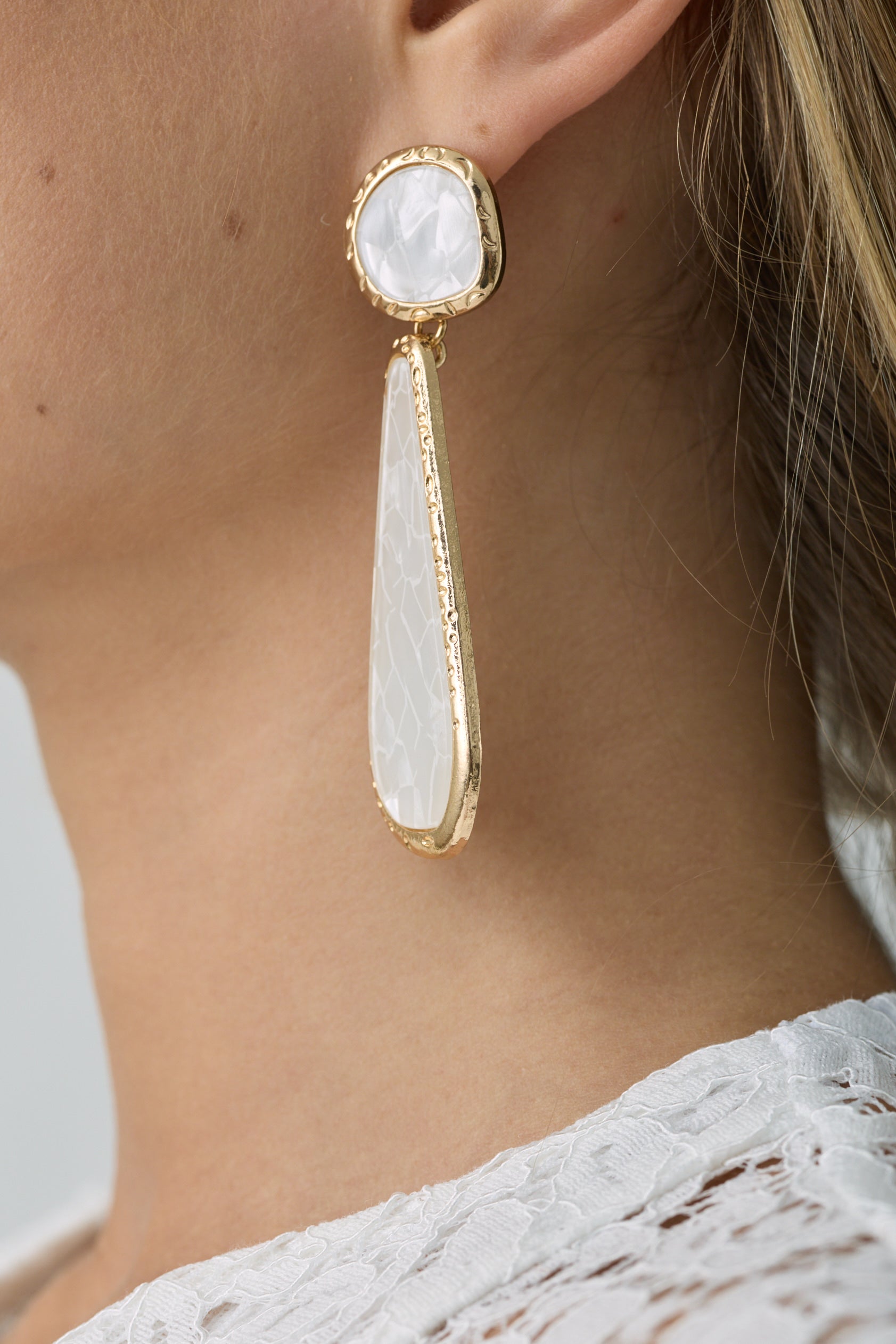Orecchini Nicla bianco perla|Colore:Bianco perla