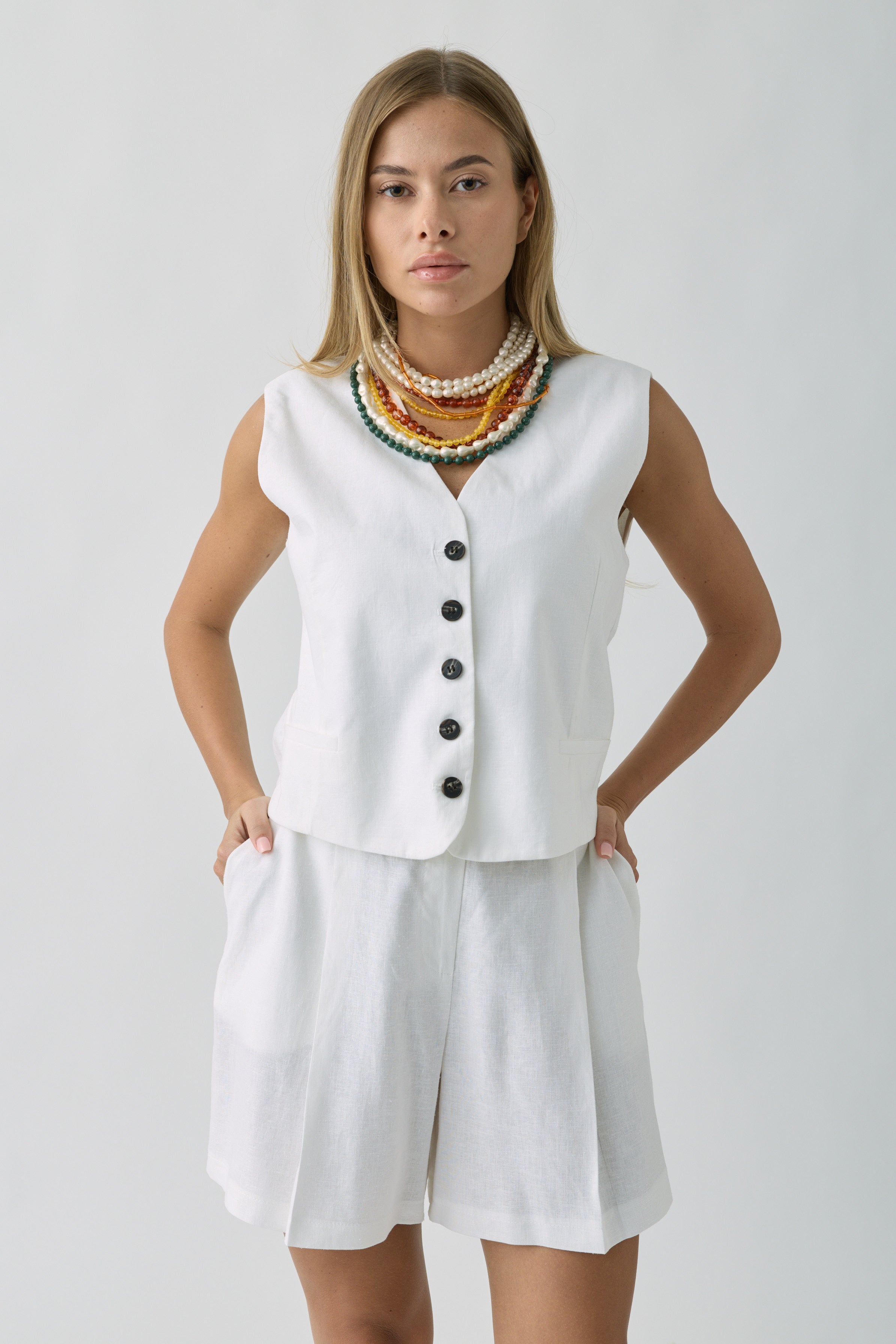 Gilet Atena Bianco|Colore:Bianco