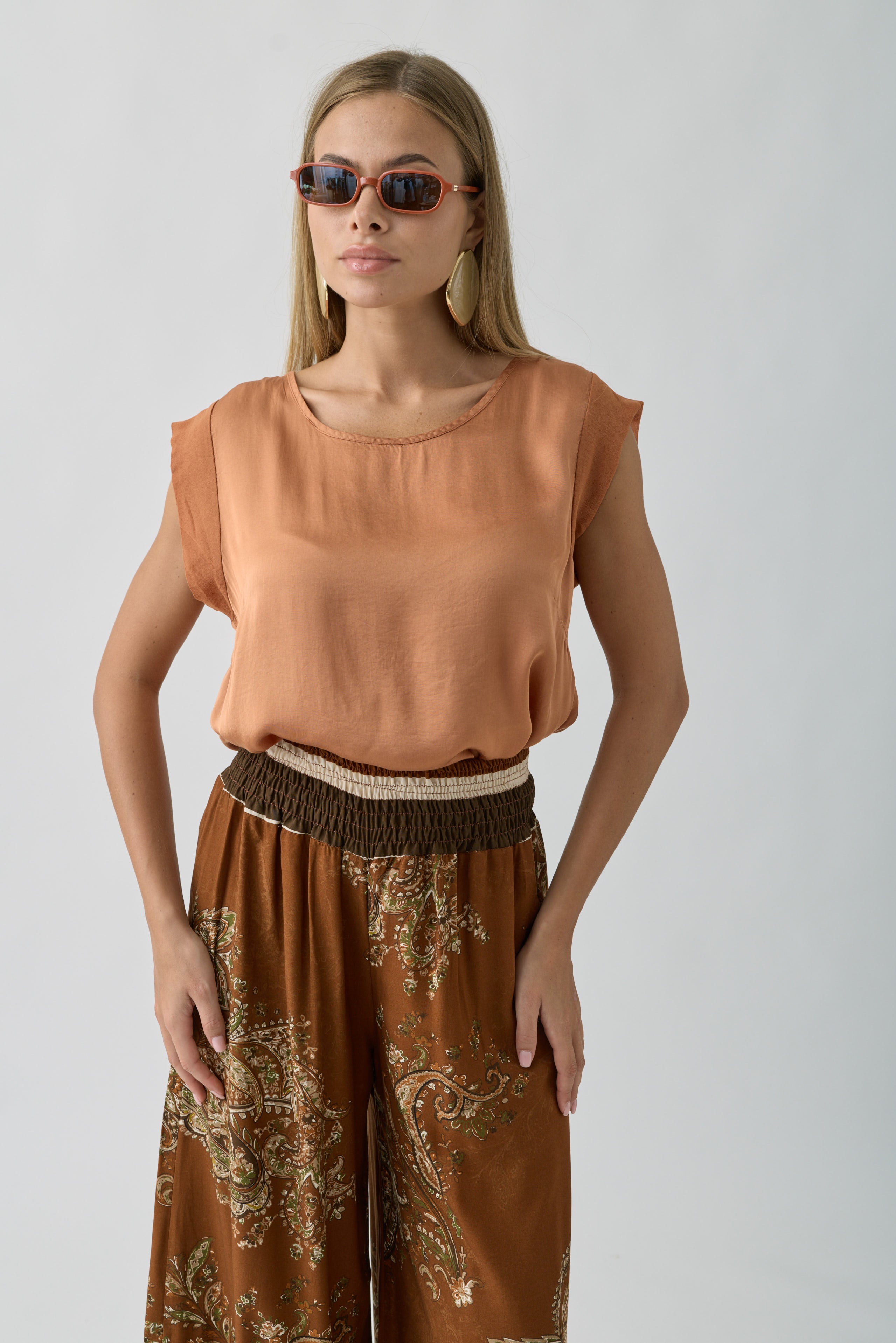 Blusa Manica Velata coccio|Colore:Coccio