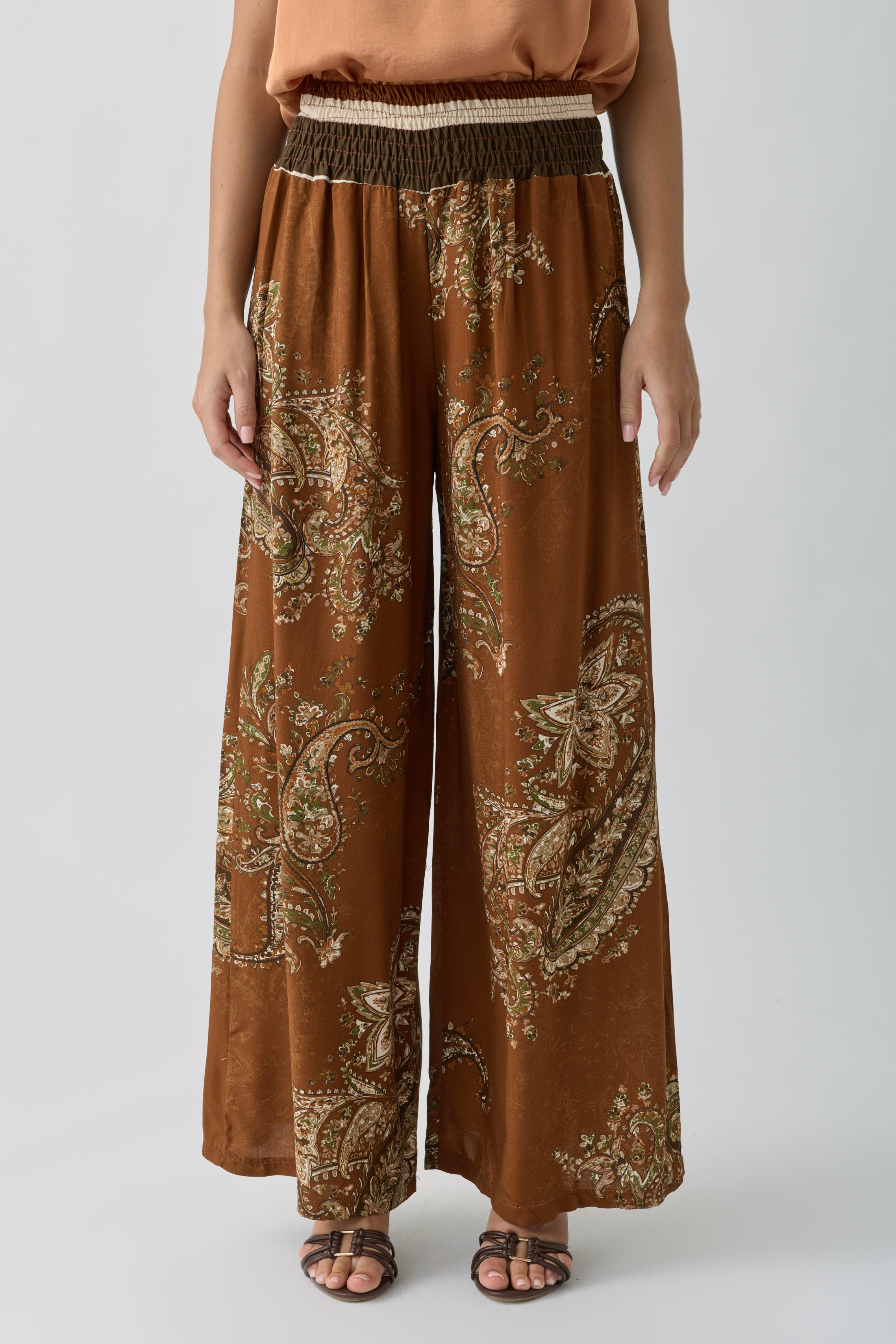 Pantalone Fantasia Cashmere Coccio|Colore:Coccio