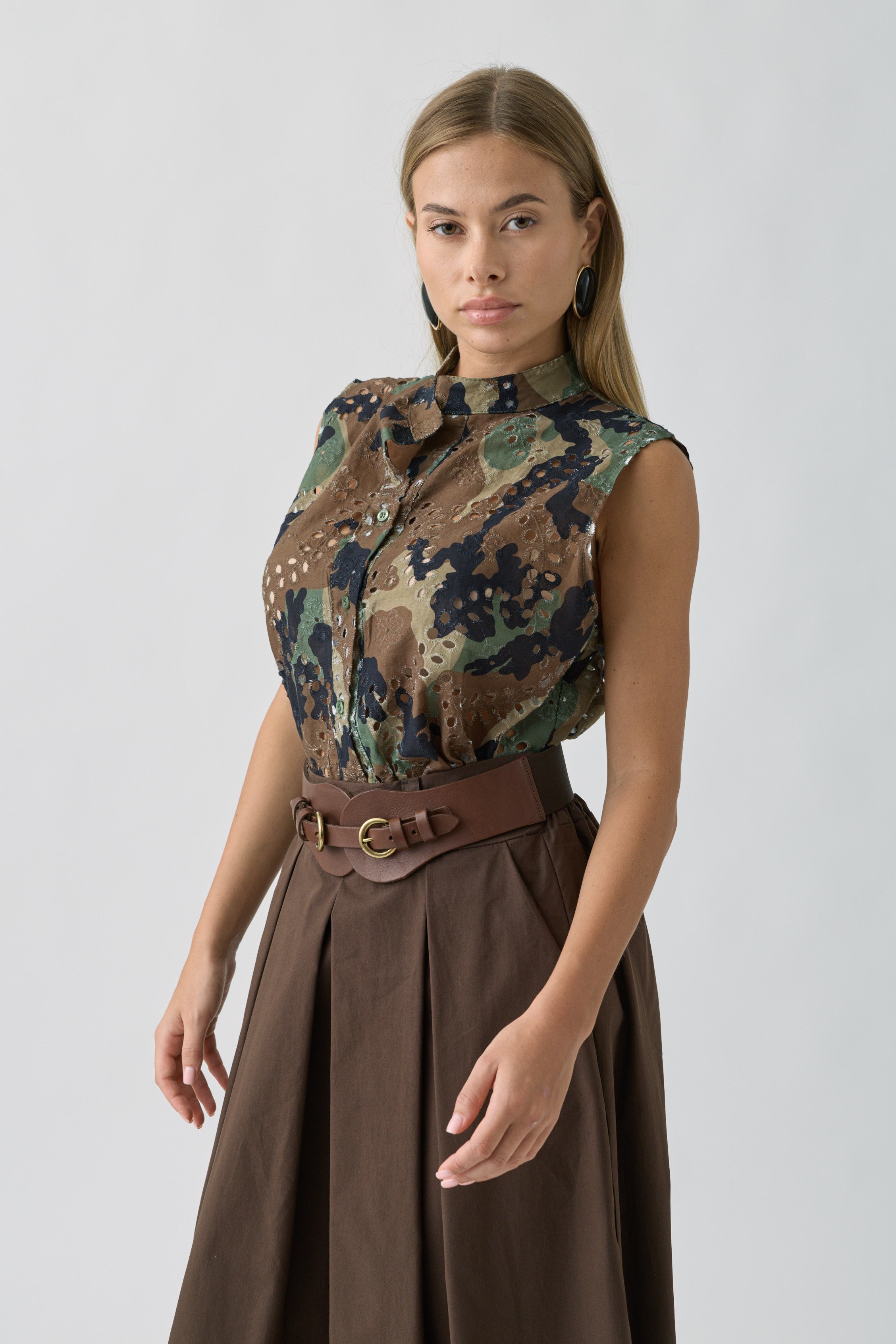 Camicia Camouflage verde militare|Colore:Verde militare