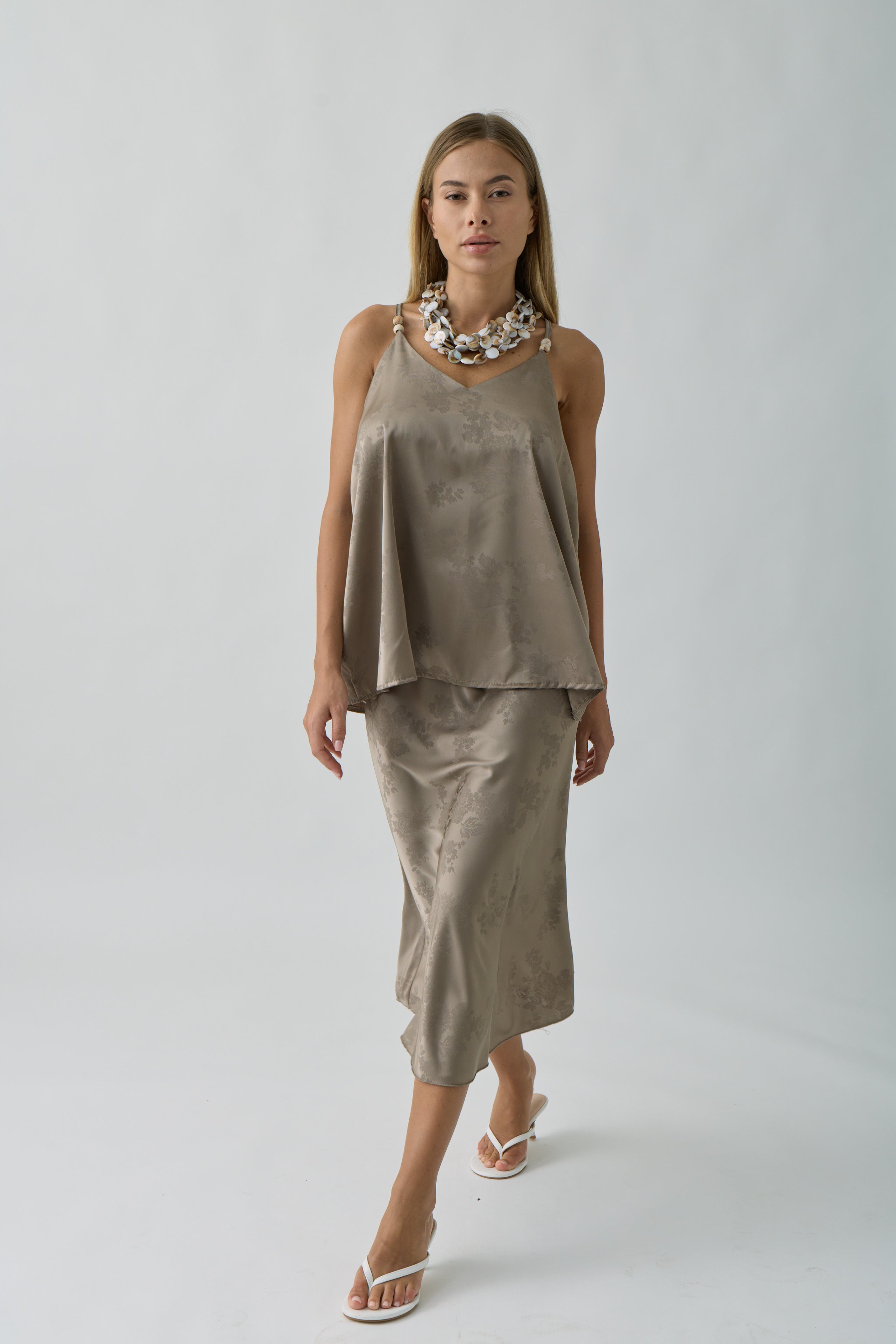Gonna Jacquard Fango|Colore:Fango