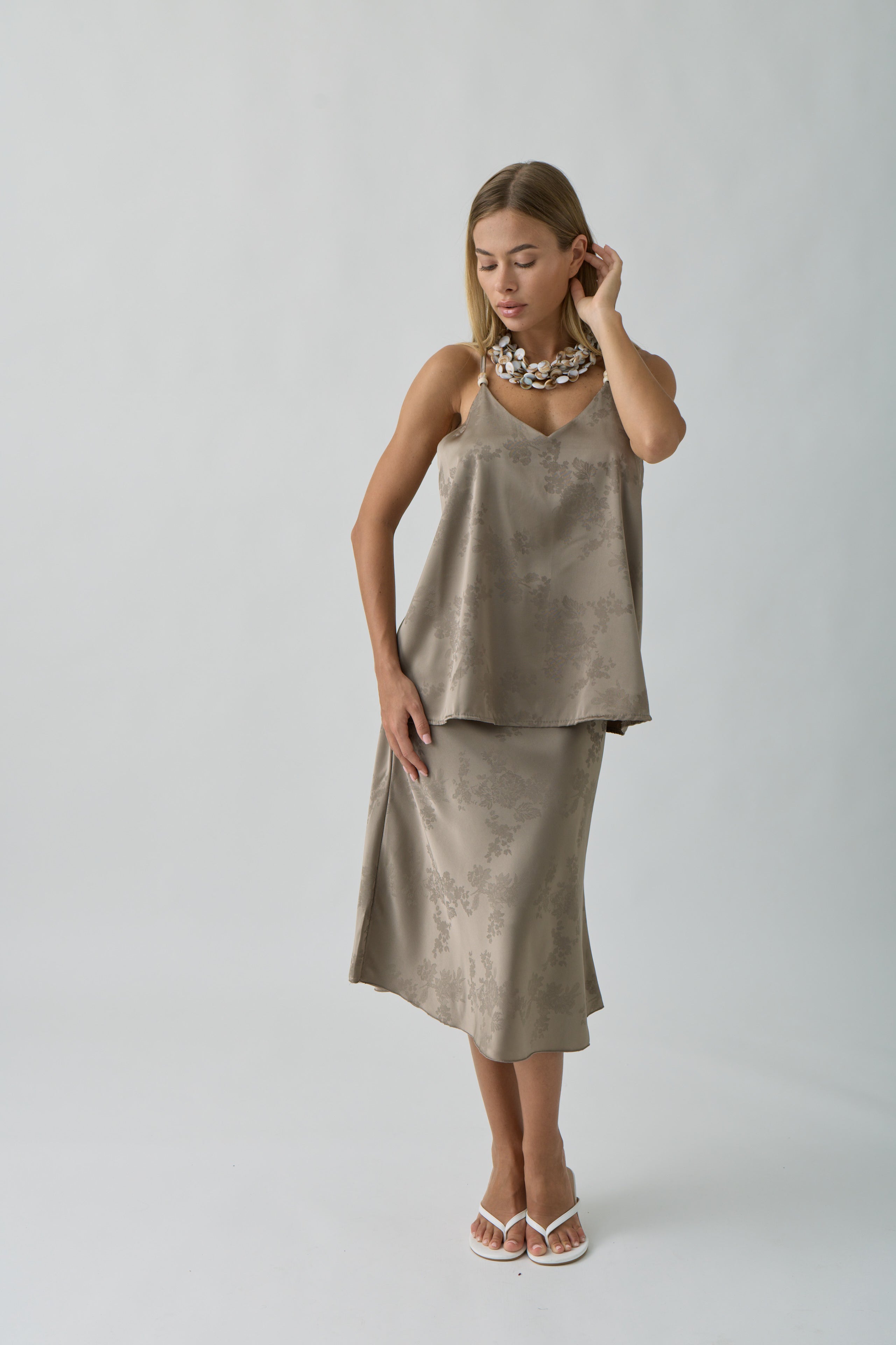 Gonna Jacquard Fango|Colore:Fango
