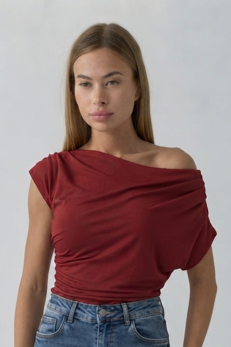 Maglia Con Pinces Rosso india|Colore:Rosso india