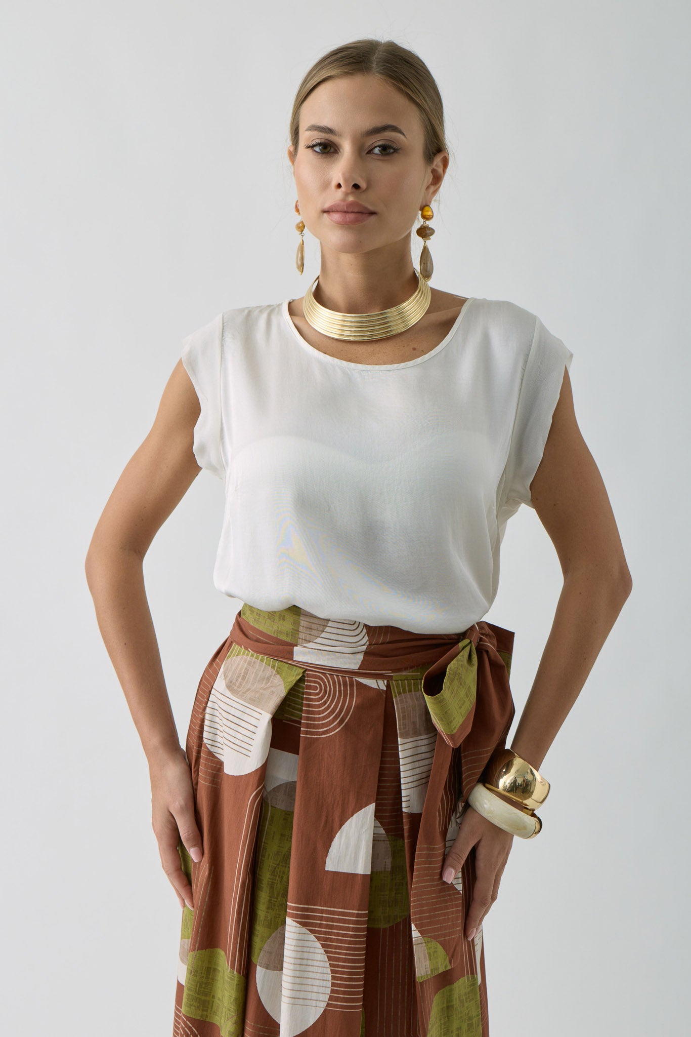 Blusa Manica Velata Bianco|Colore:Bianco