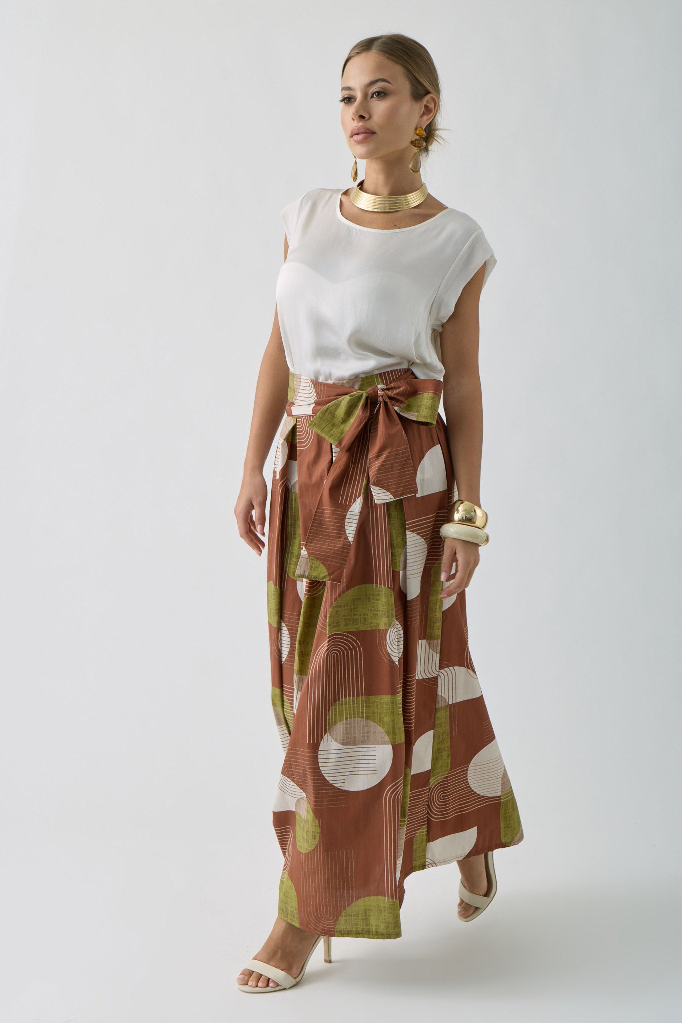 Gonna Geometrica verde|Colore:Verde
