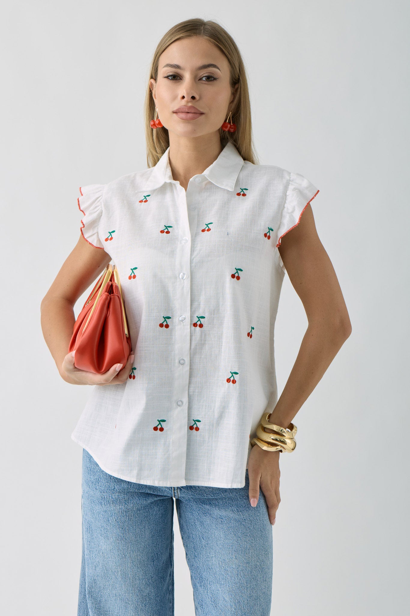 Camicia Ciliegia bianco|Colore:Bianco