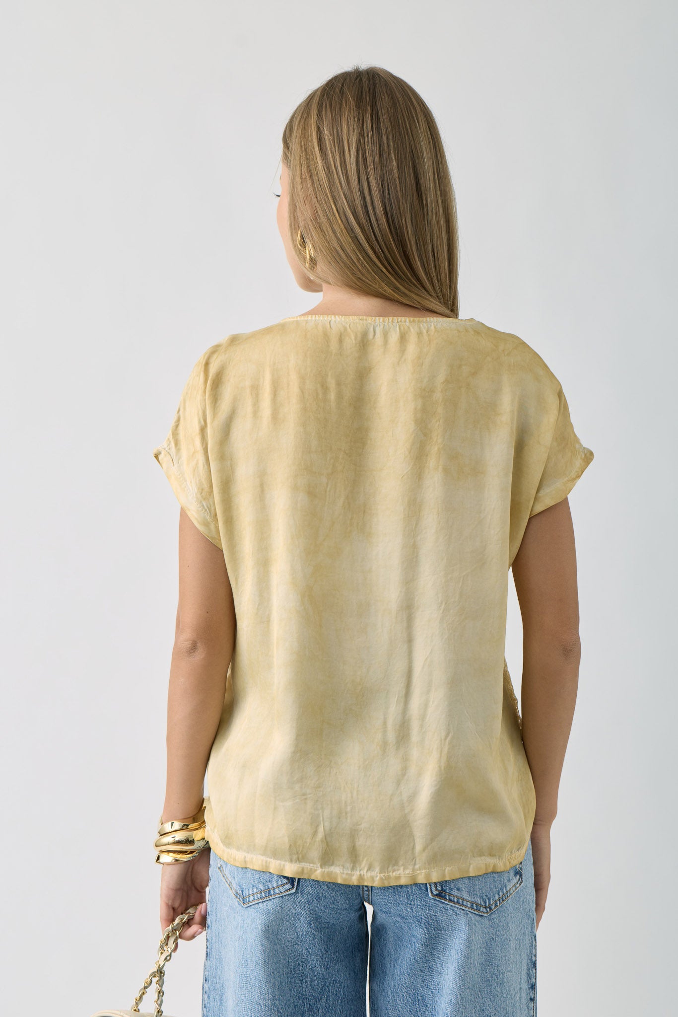 Blusa Combinata Ocra|Colore:Ocra
