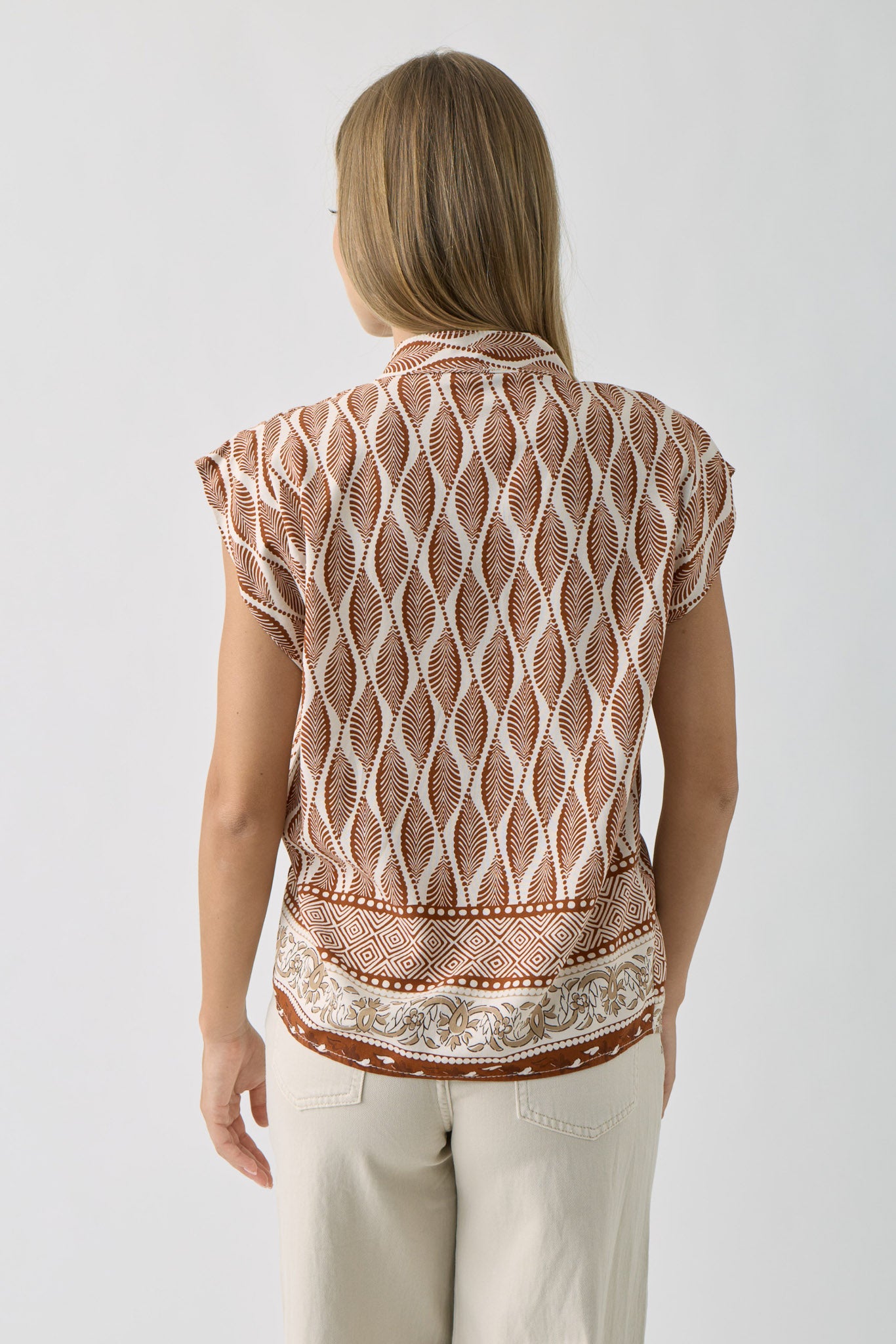 Camicia Foglie coccio|Colore:Coccio