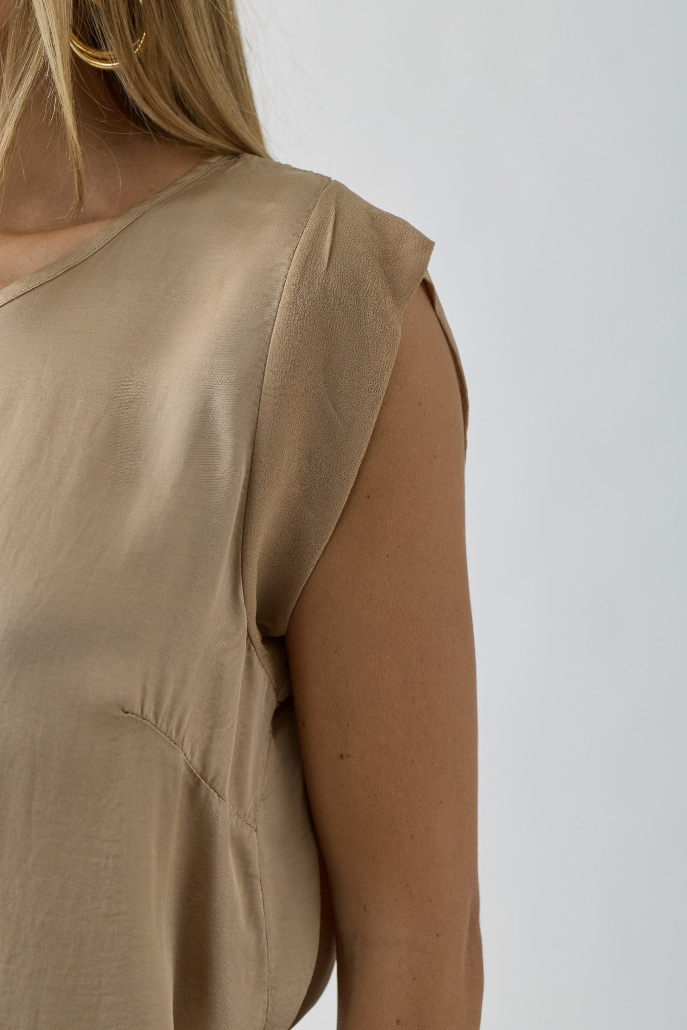 Blusa Manica Velata Cammello|Colore:Cammello