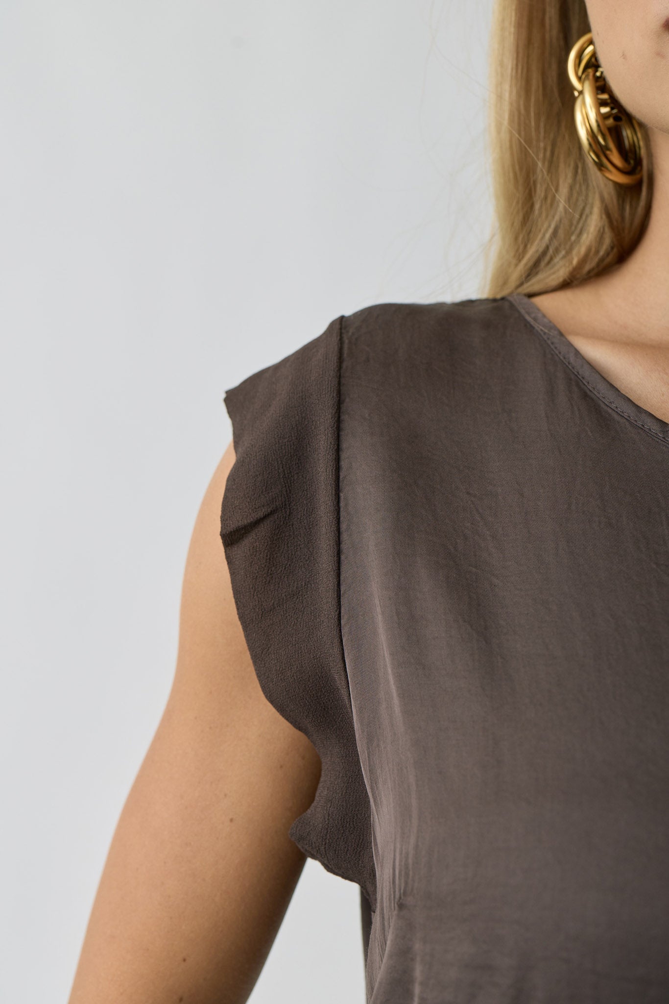 Blusa Manica Velata Testa di moro|Colore:Testa di moro