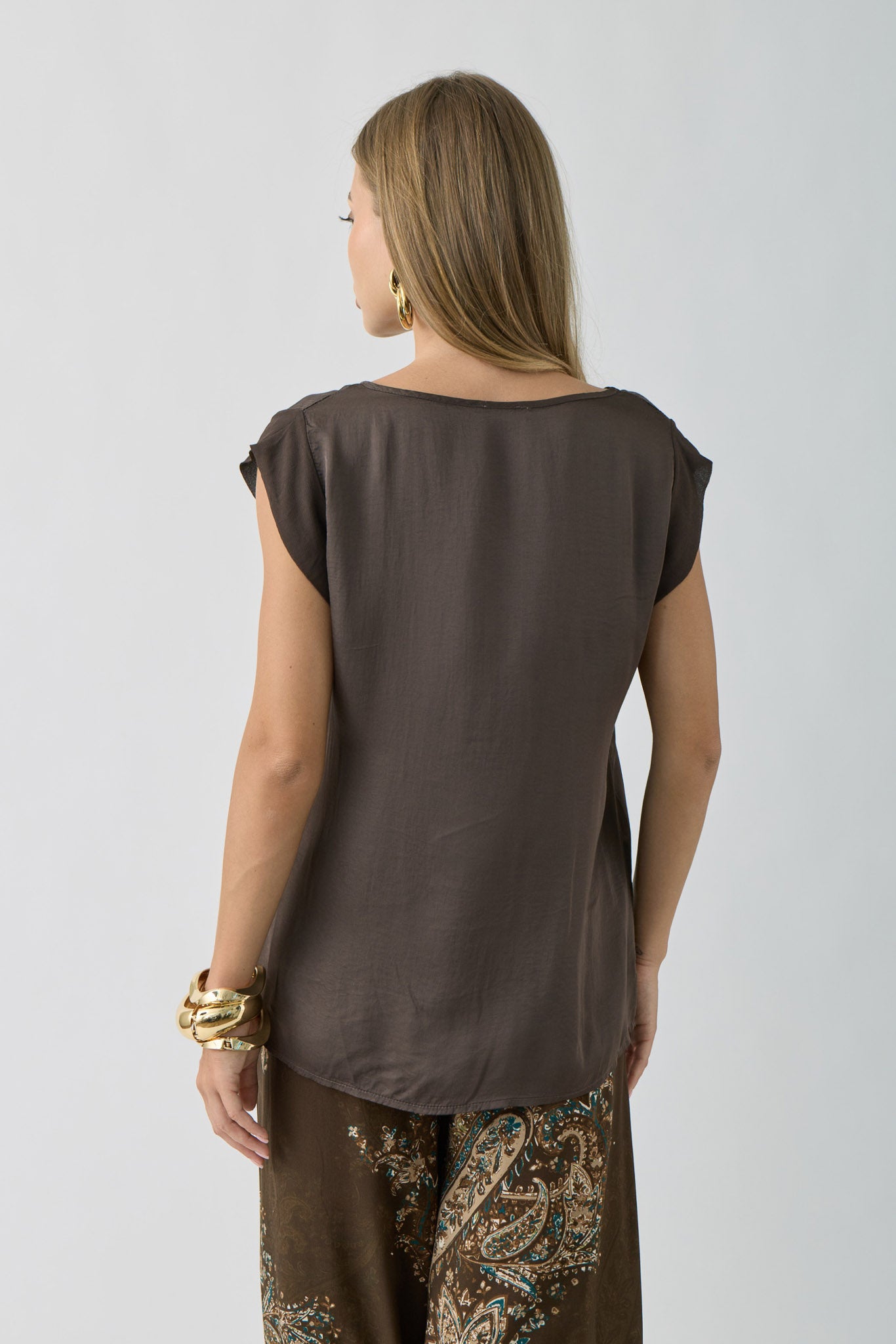 Blusa Manica Velata Testa di moro|Colore:Testa di moro