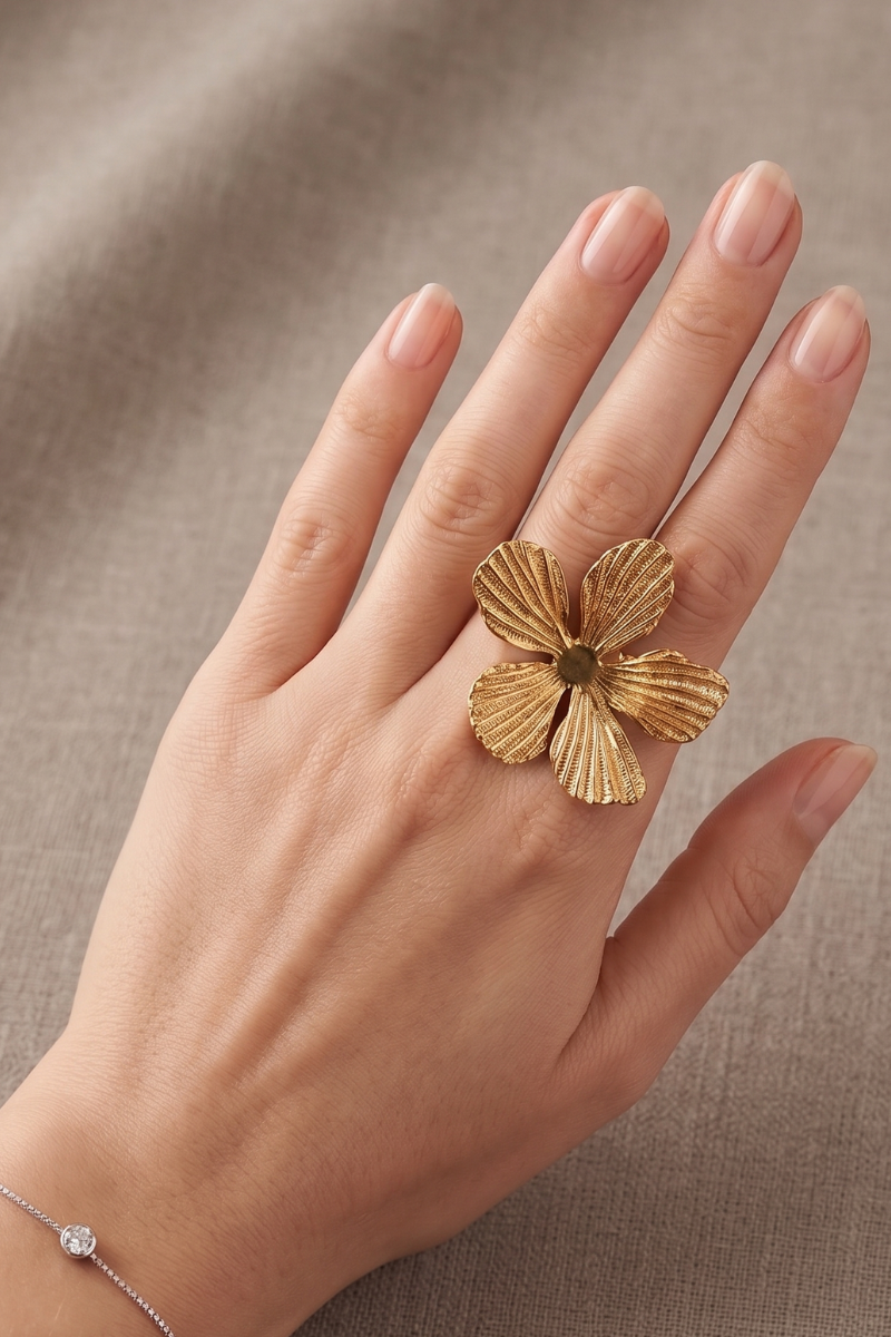 Anello Fiore oro|Colore:Oro