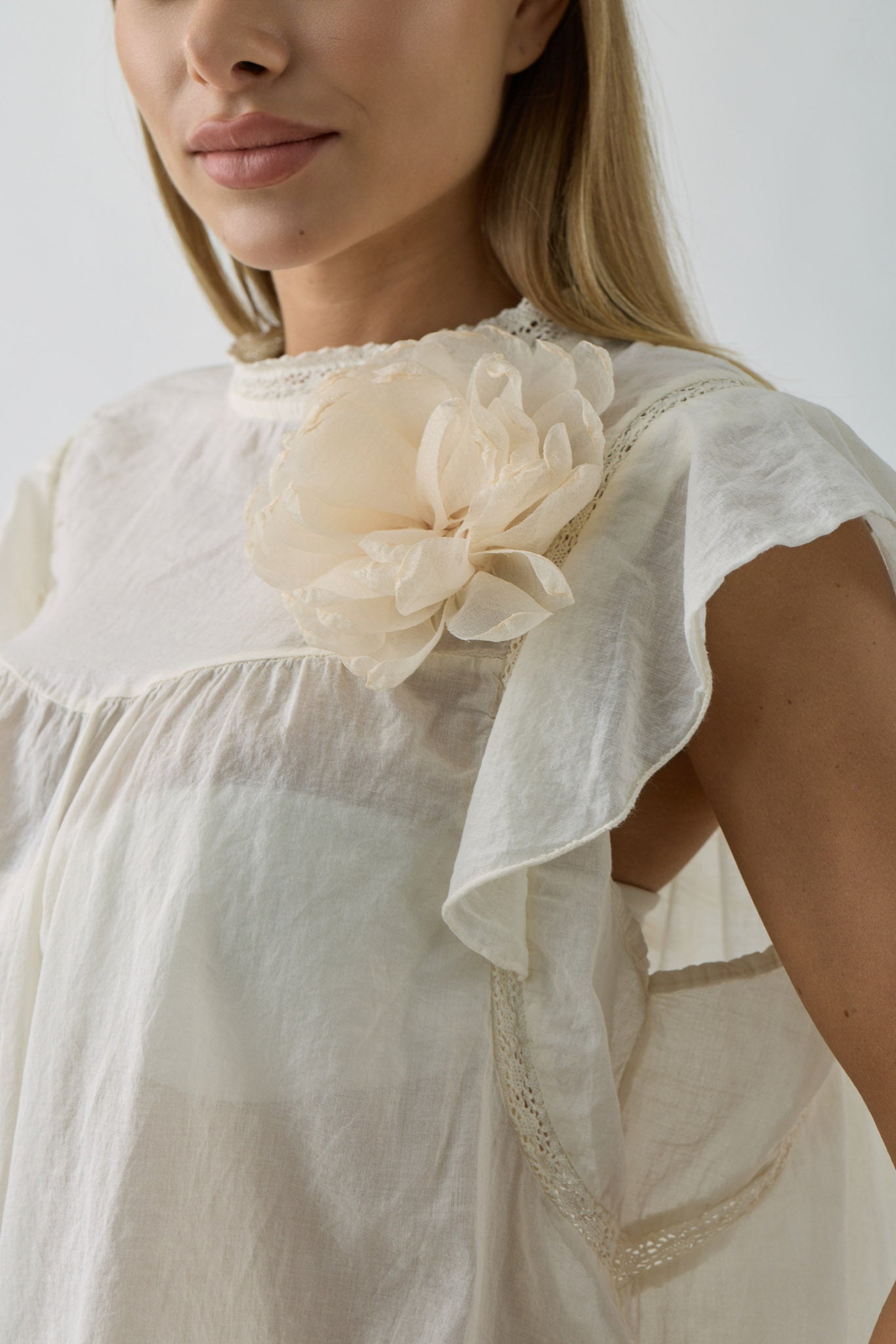 Blusa Macramè Anita burro|Colore:Burro