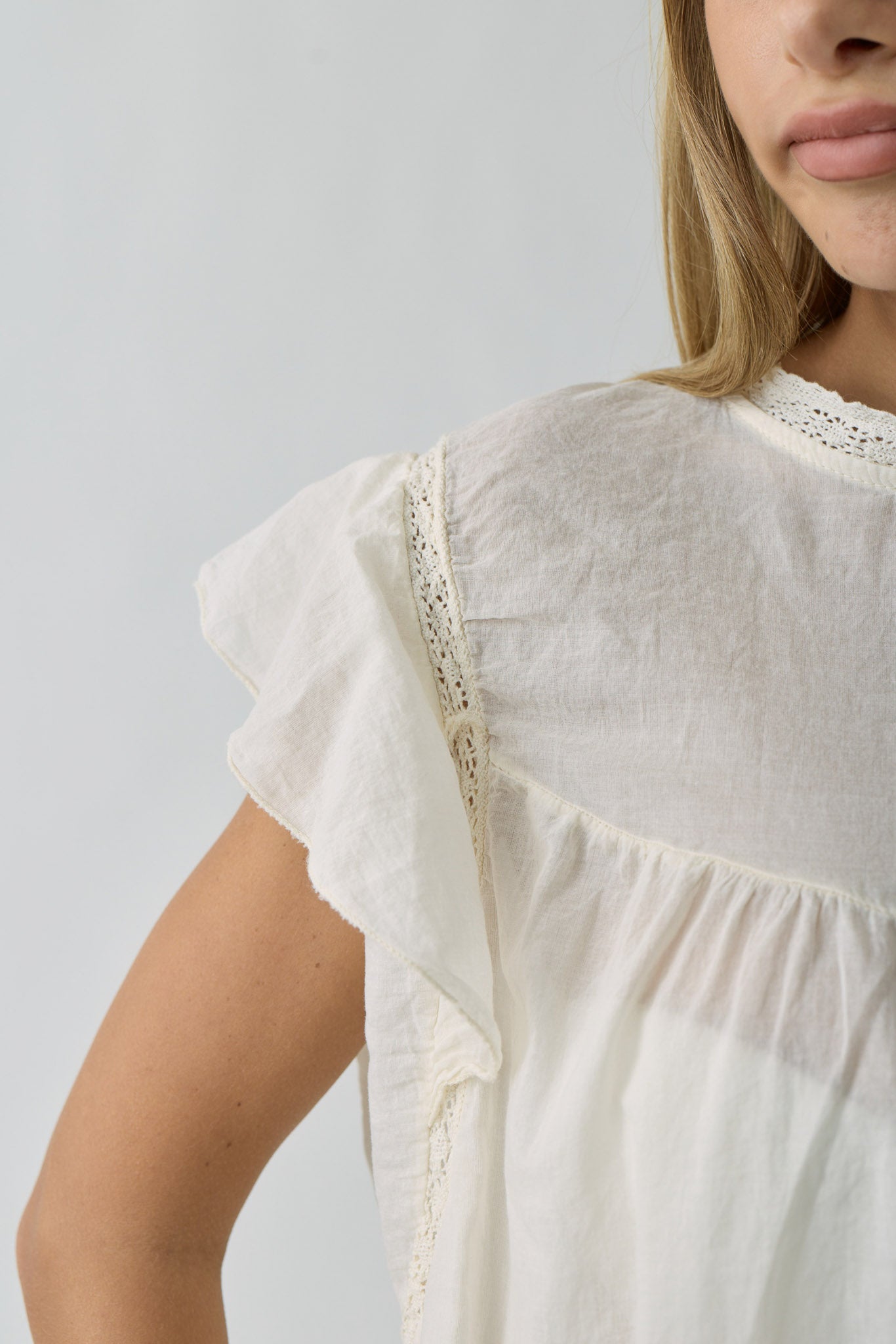 Blusa Macramè Anita burro|Colore:Burro