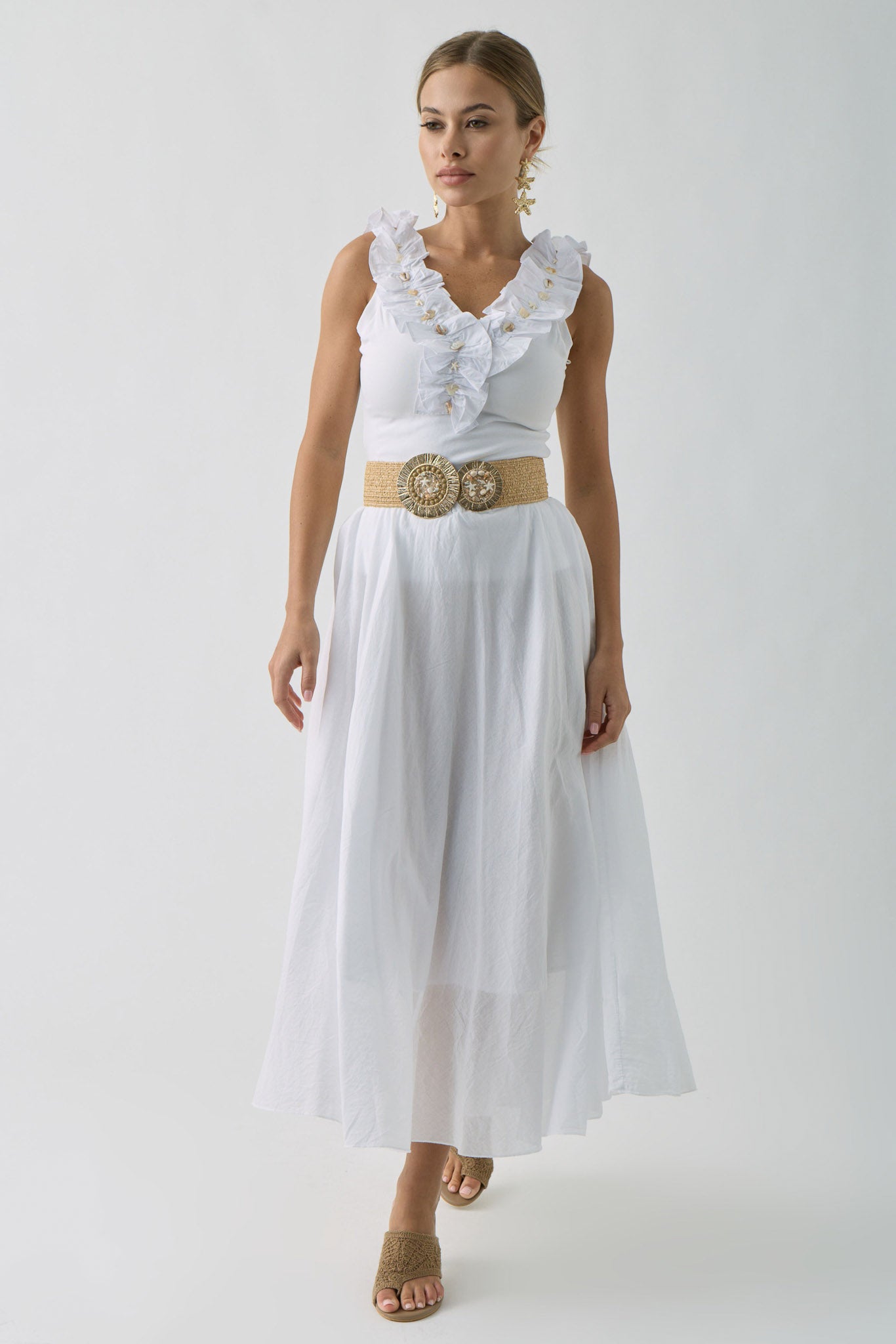 Gonna Fluida Bianco|Colore:Bianco