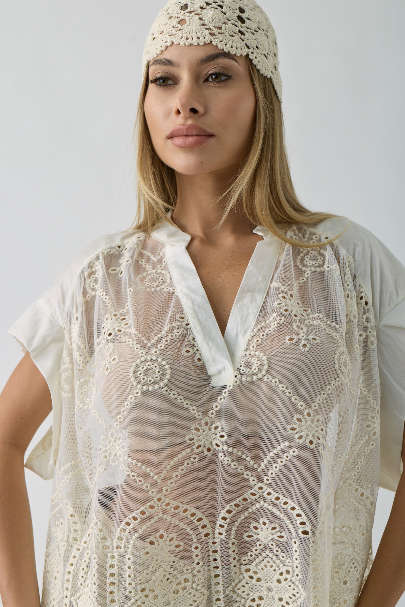 Blusa Traforata burro|Colore:Burro