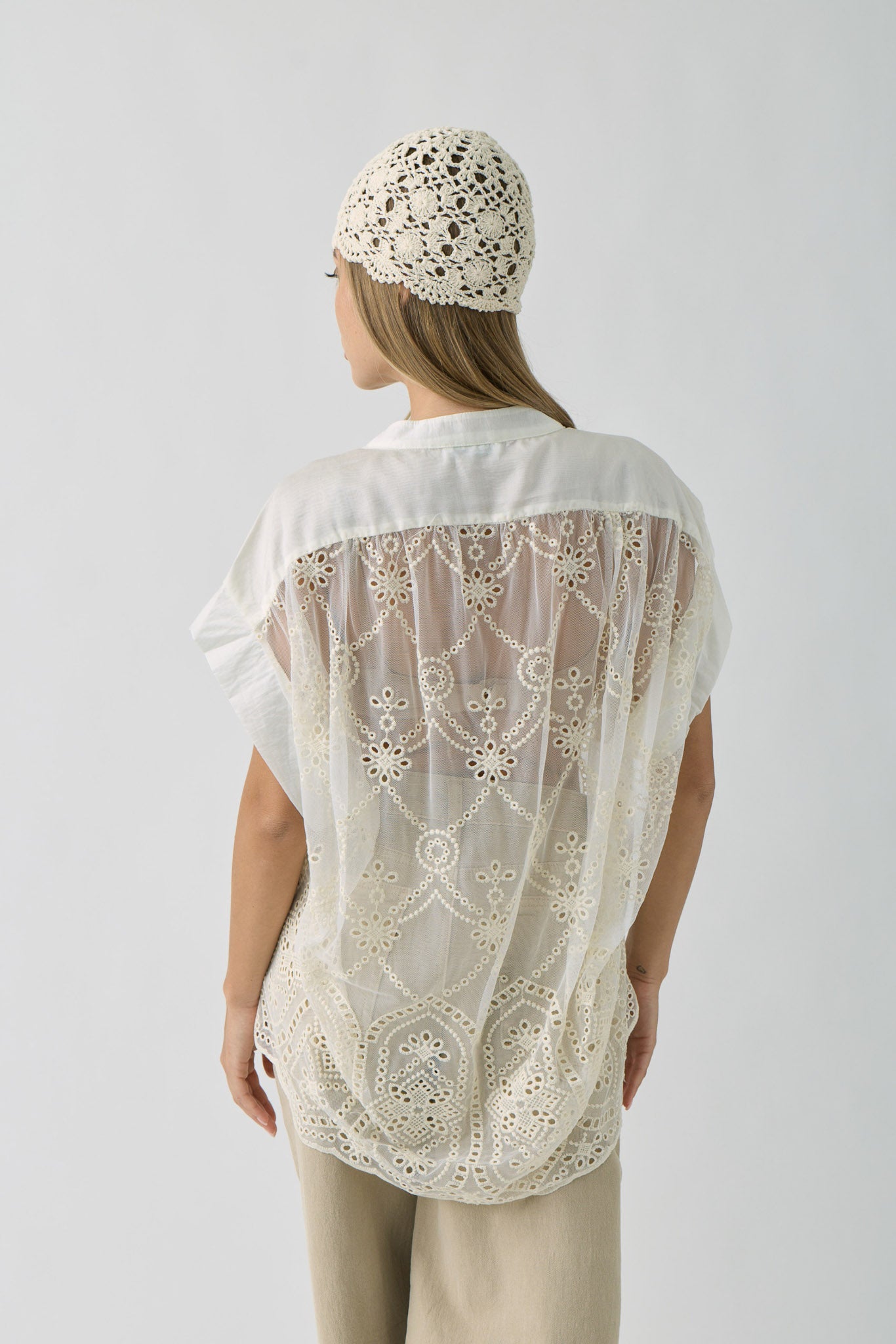 Blusa Traforata burro|Colore:Burro