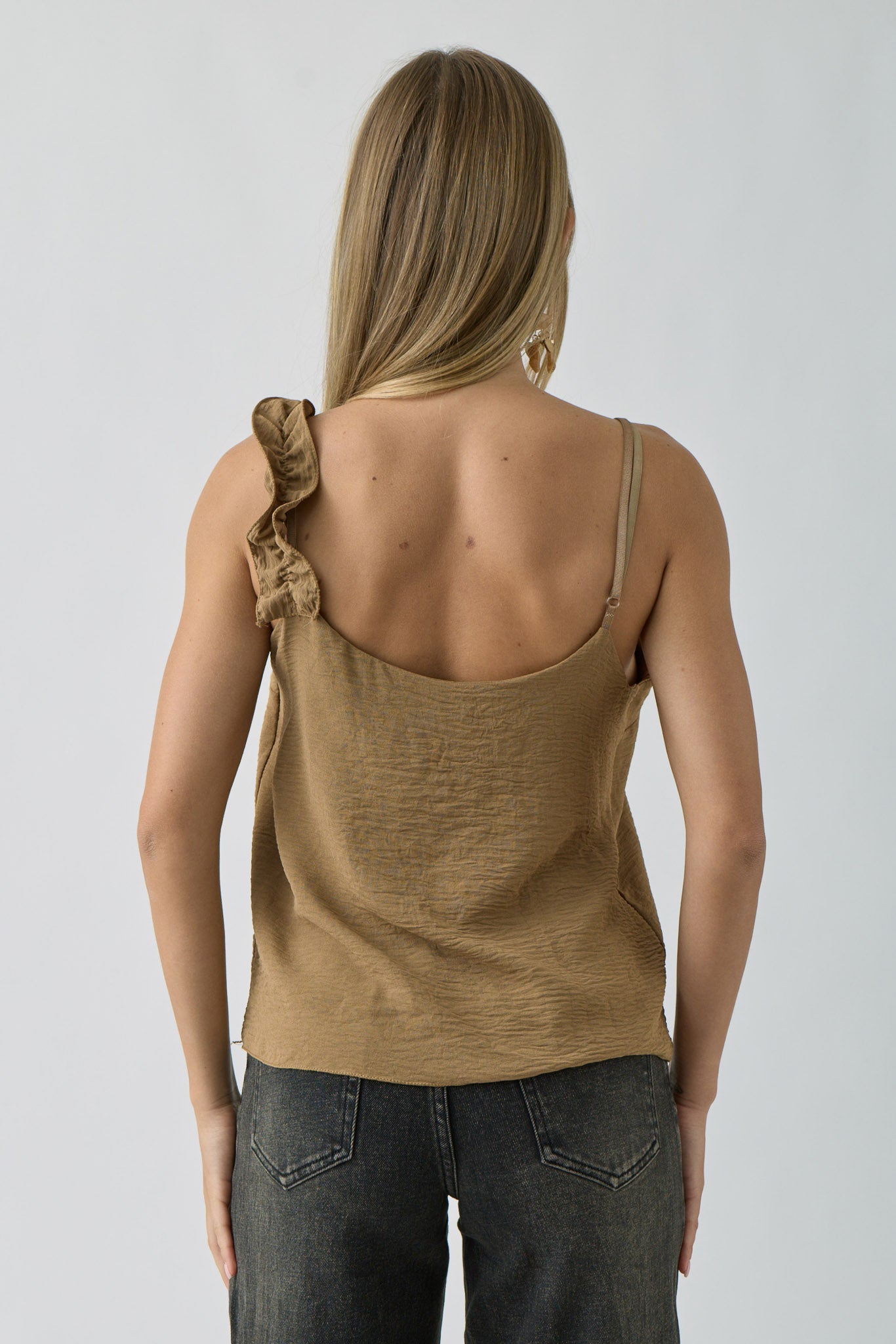 Canotta Rouches Cammello|Colore:Cammello