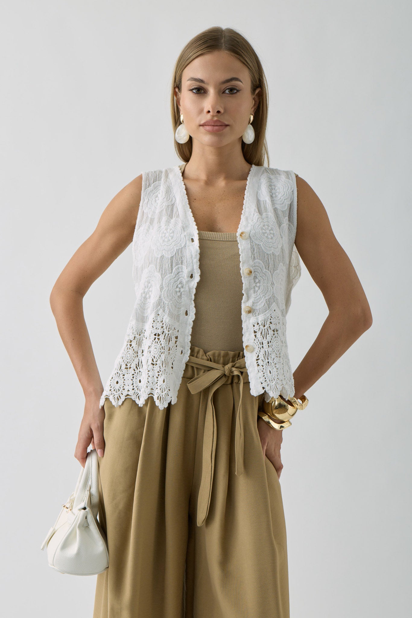 Gilet Ophelia Bianco|Colore:Bianco