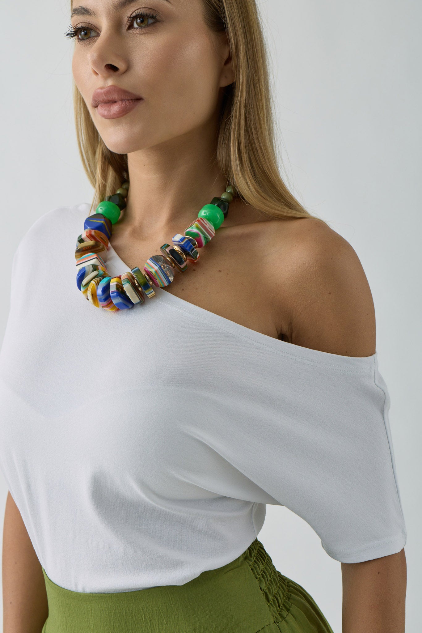 Maglia Asimmetrica bianco|Colore:Bianco