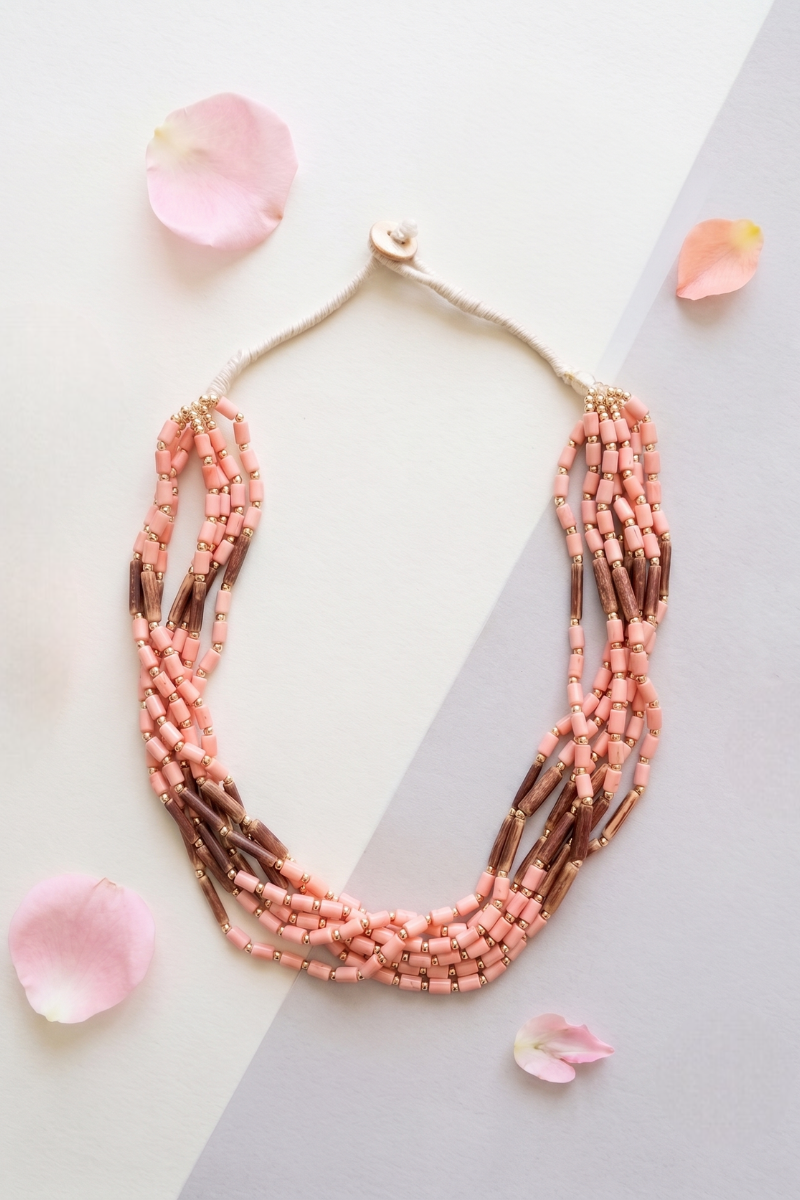 Collana Fili Pietre rosa|Colore:Rosa