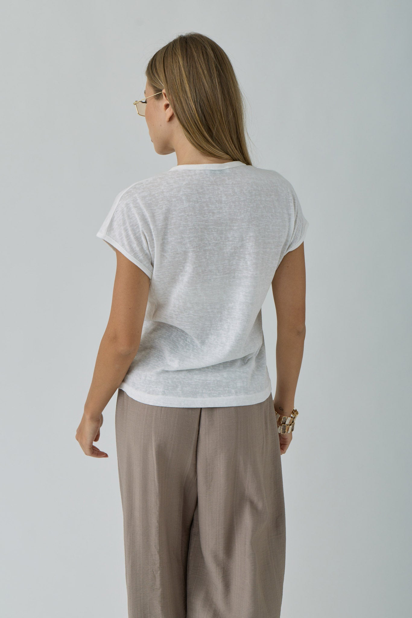 T-Shirt Perline bianco|Colore:Bianco