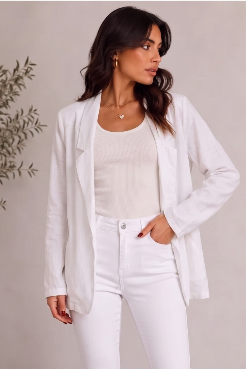 Giacca Aperta bianco|Colore:Bianco