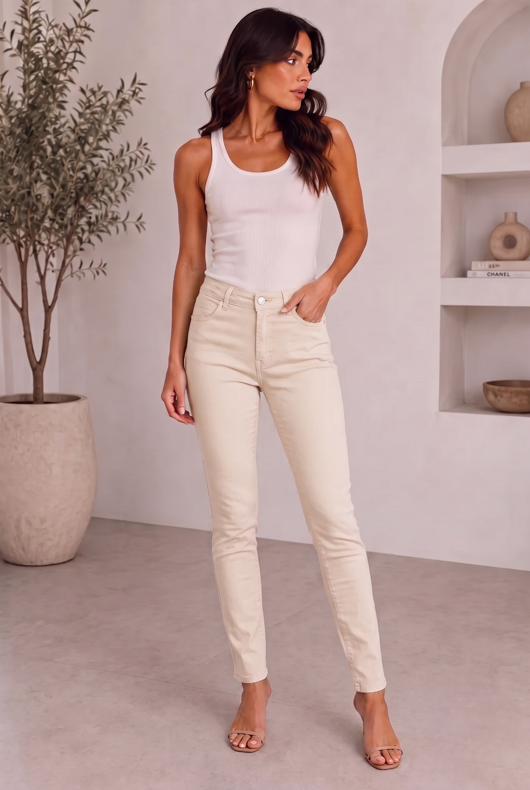 Pantalone Push Up burro|Colore:Burro