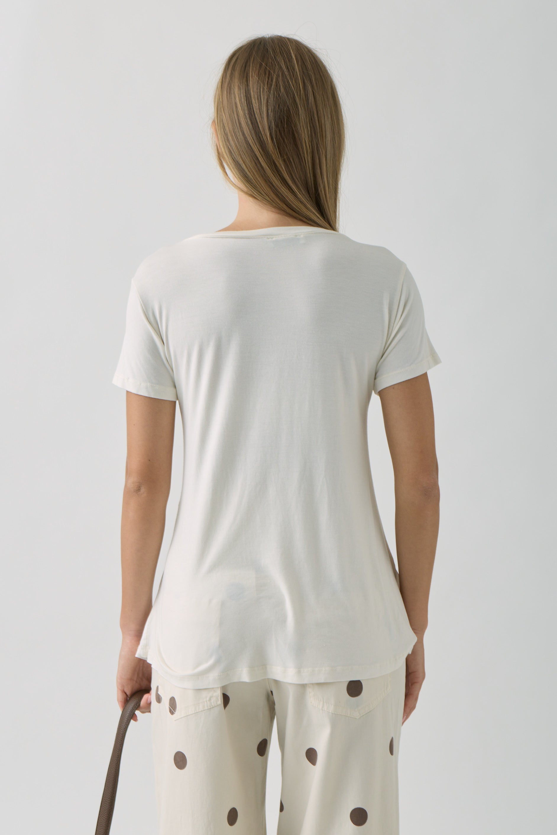 Blusa Mezza Manica Seta E Viscosa Burro|Colore:Burro