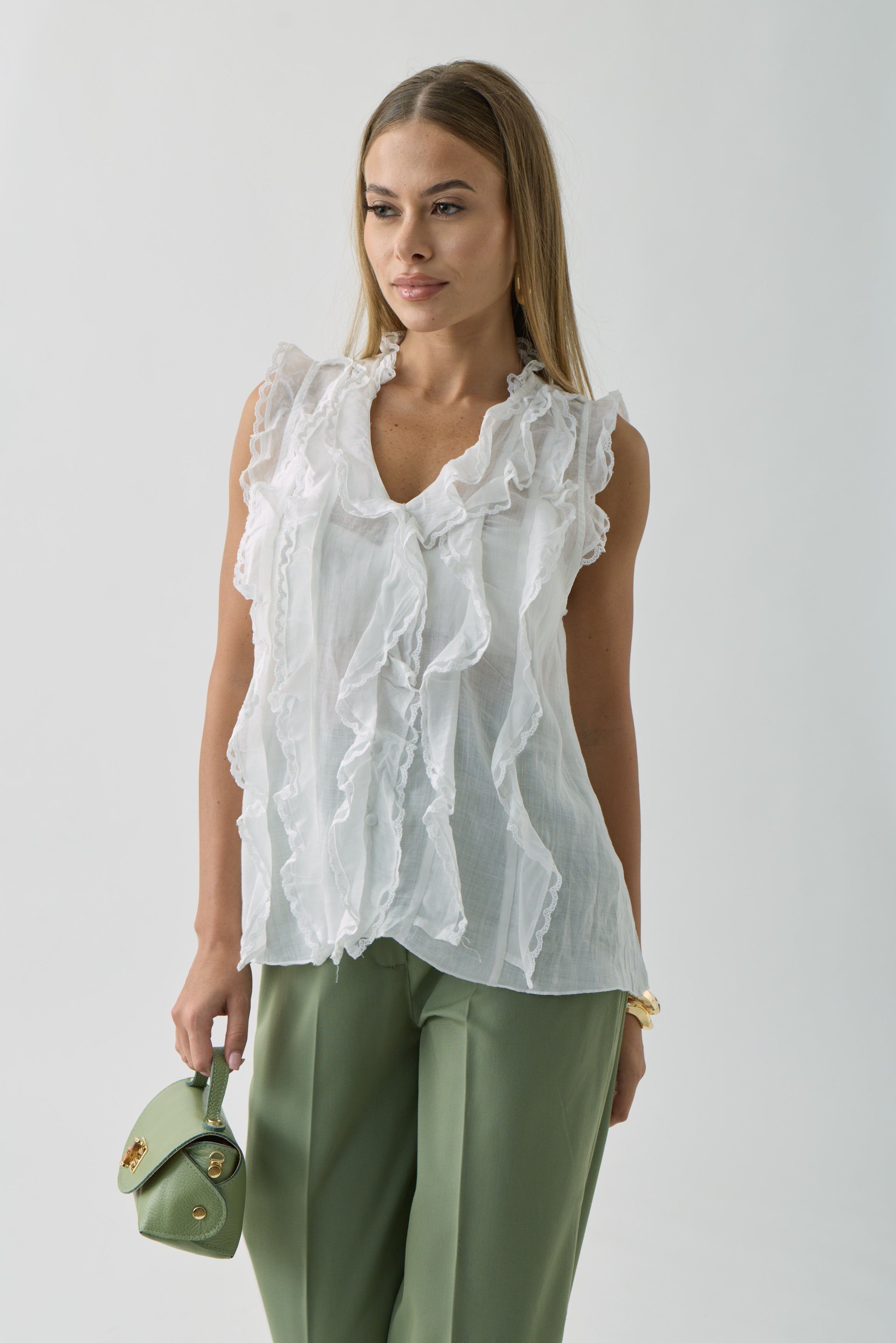 Camicia Terry bianco|Colore:Bianco