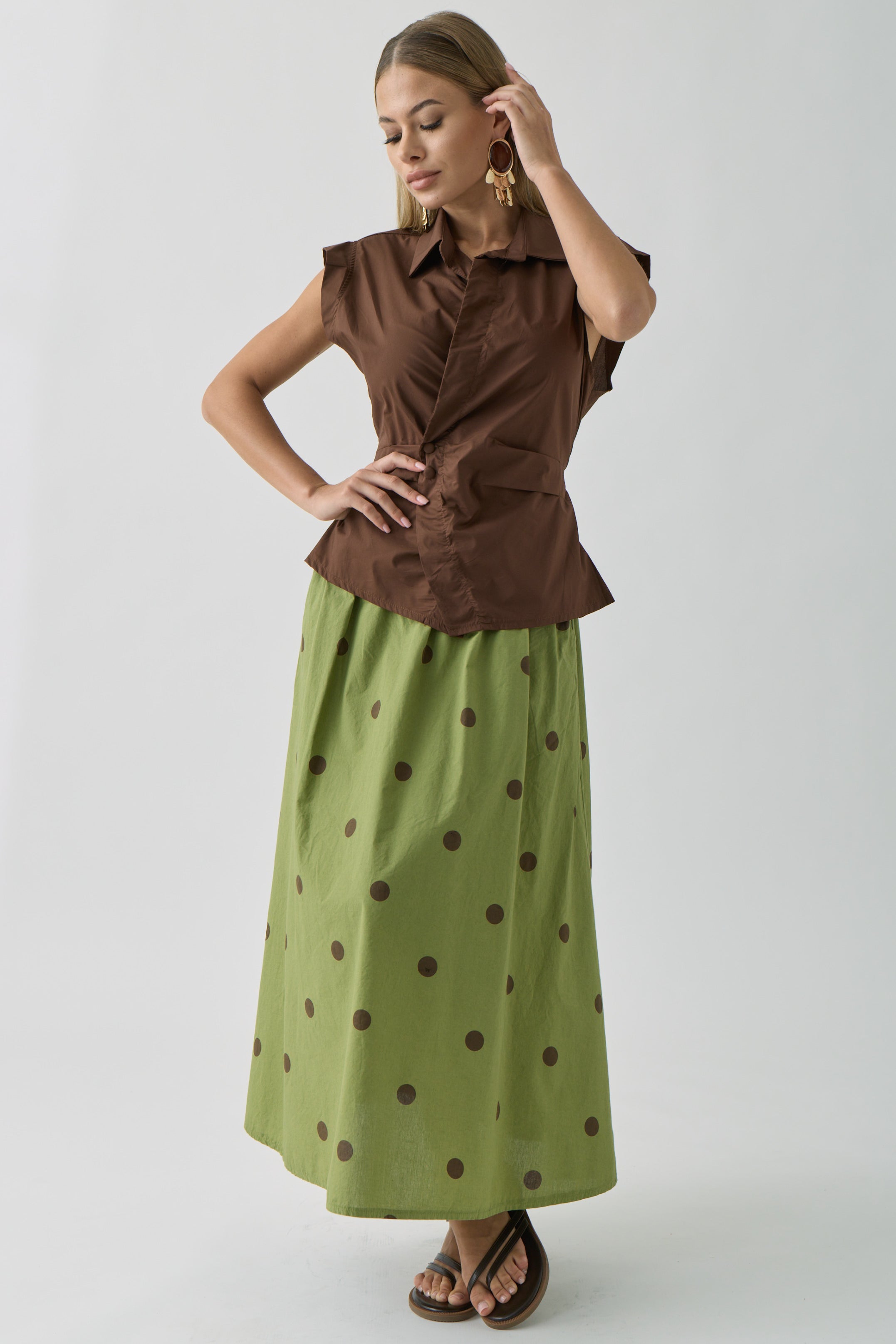 Gonna Olivia verde|Colore:Verde