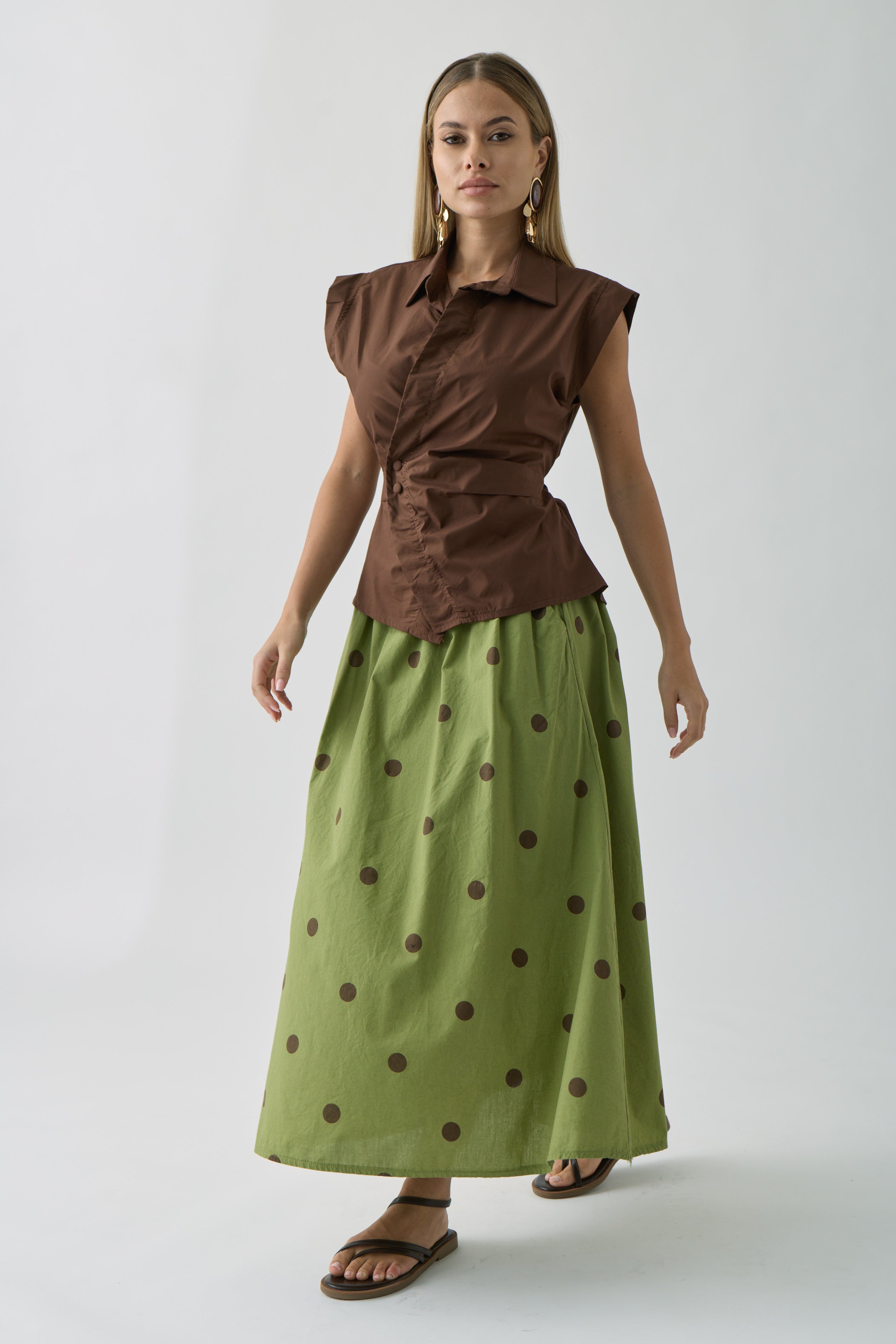 Gonna Olivia verde|Colore:Verde