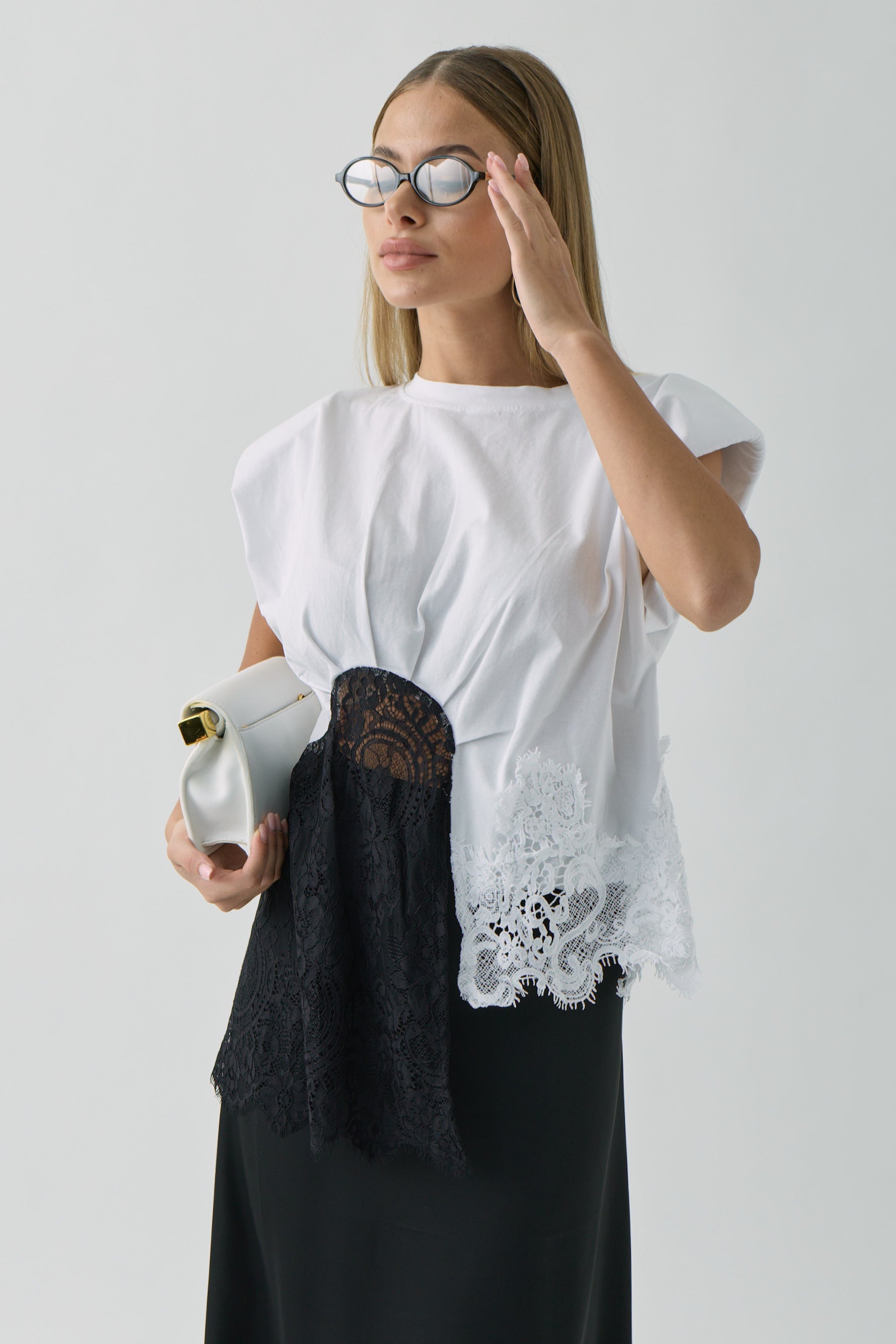 Maglia Pizzo Double bianco|Colore:Bianco