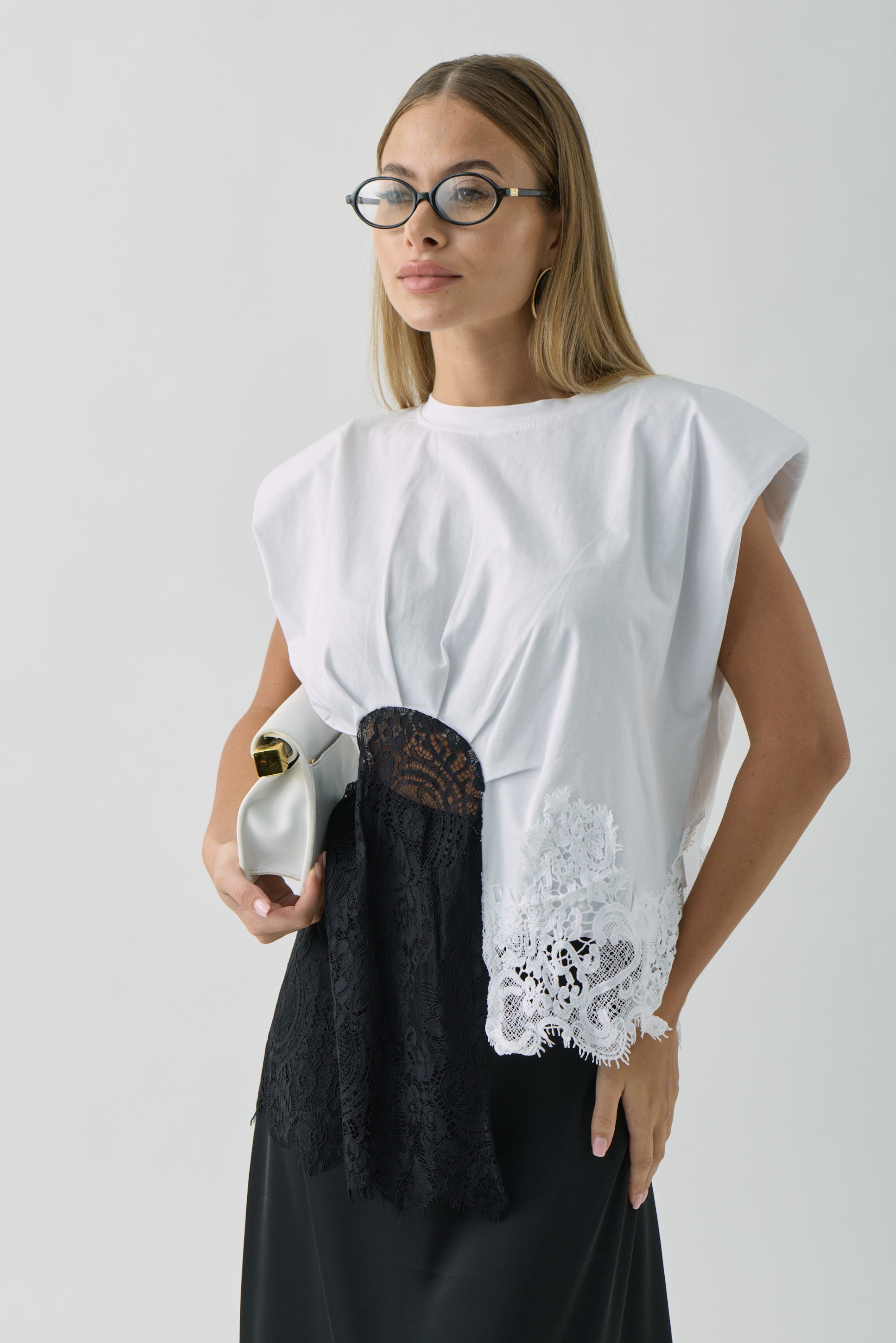 Maglia Pizzo Double bianco|Colore:Bianco