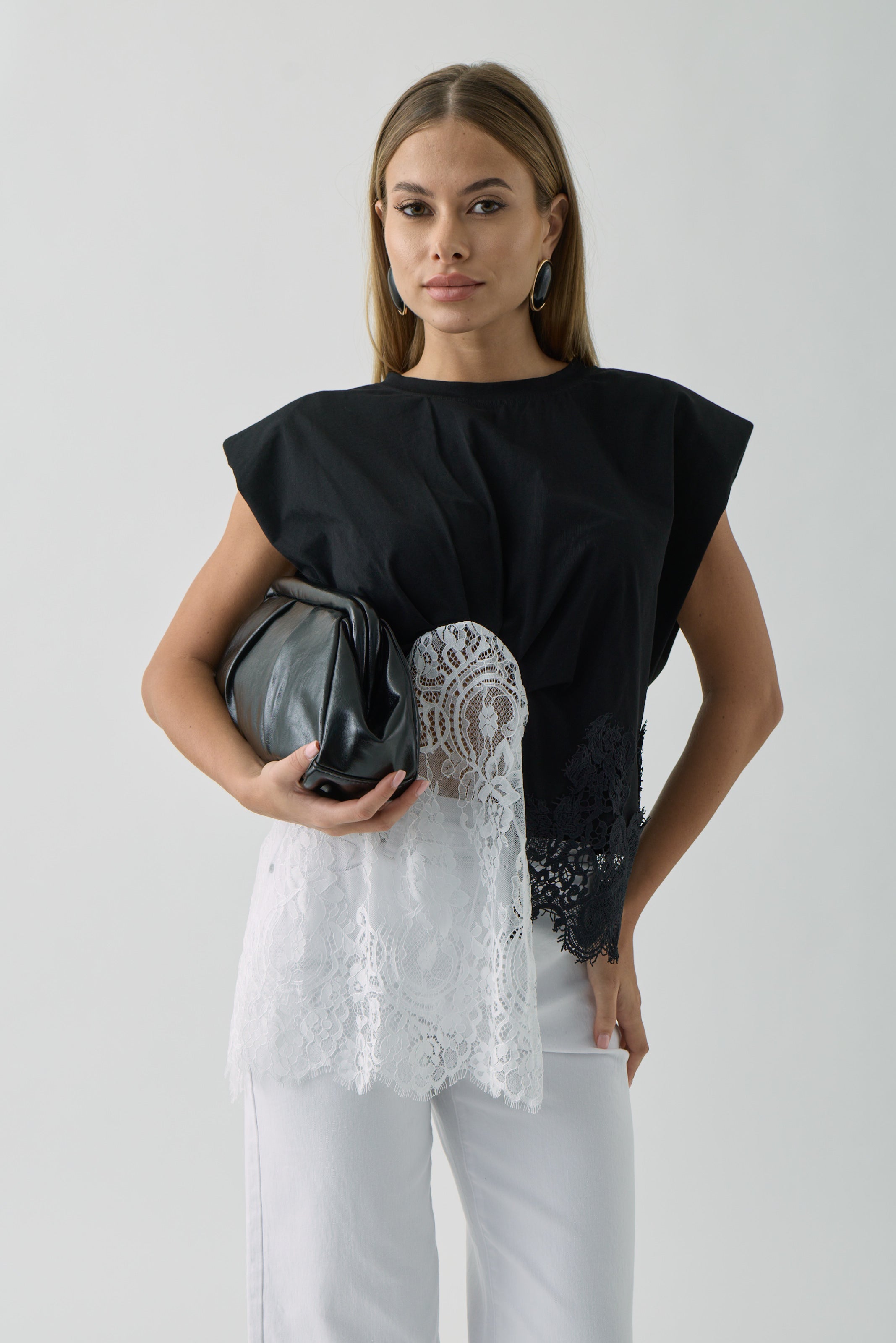Maglia Pizzo Double nero|Colore:Nero
