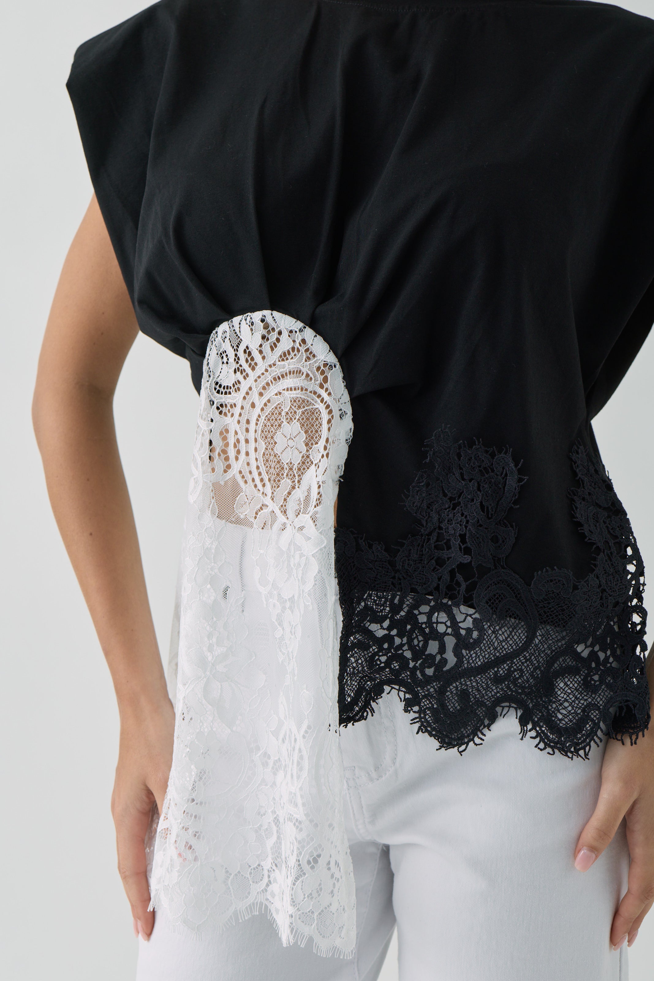 Maglia Pizzo Double nero|Colore:Nero