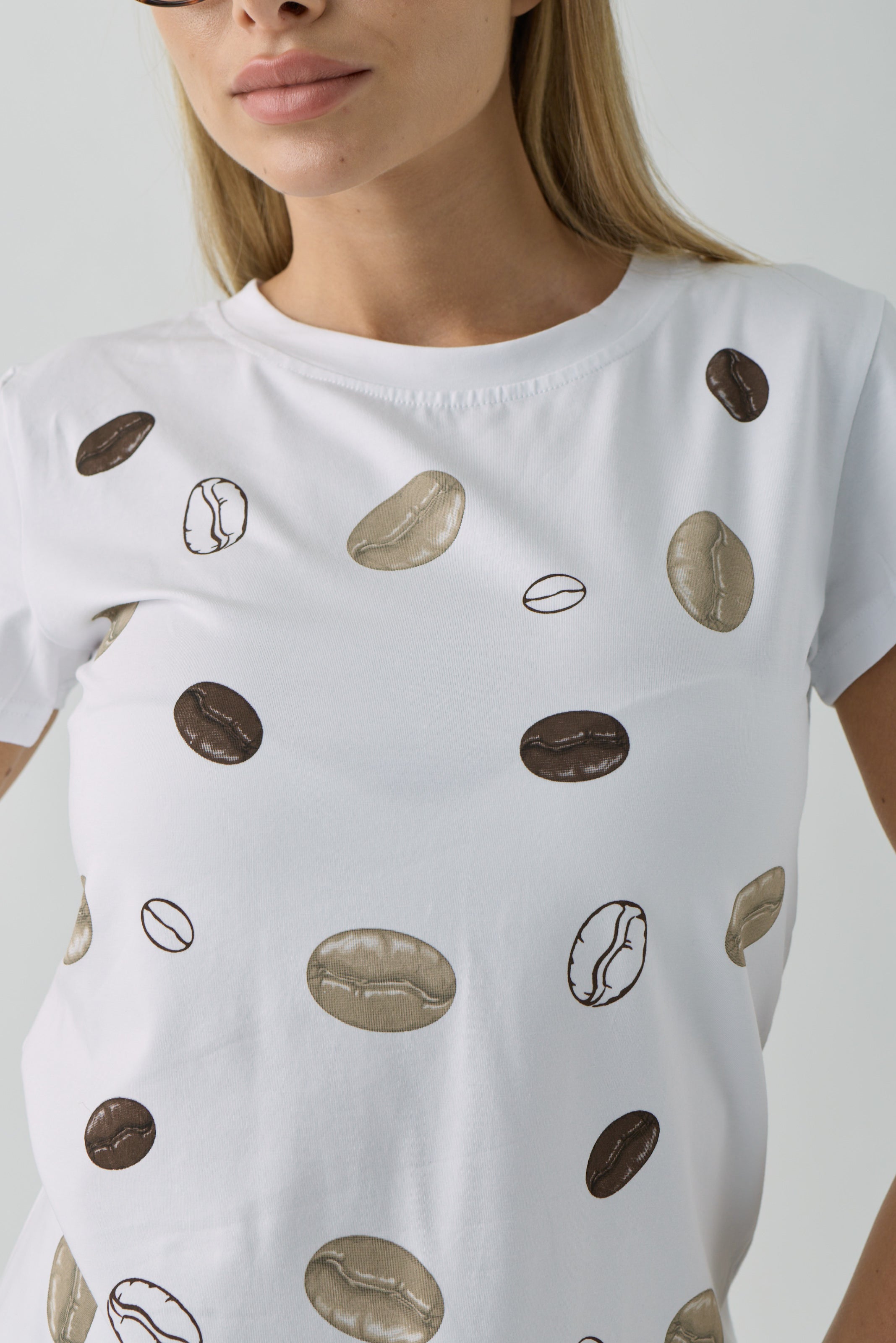 T-Shirt Coffee bianco|Colore:Bianco