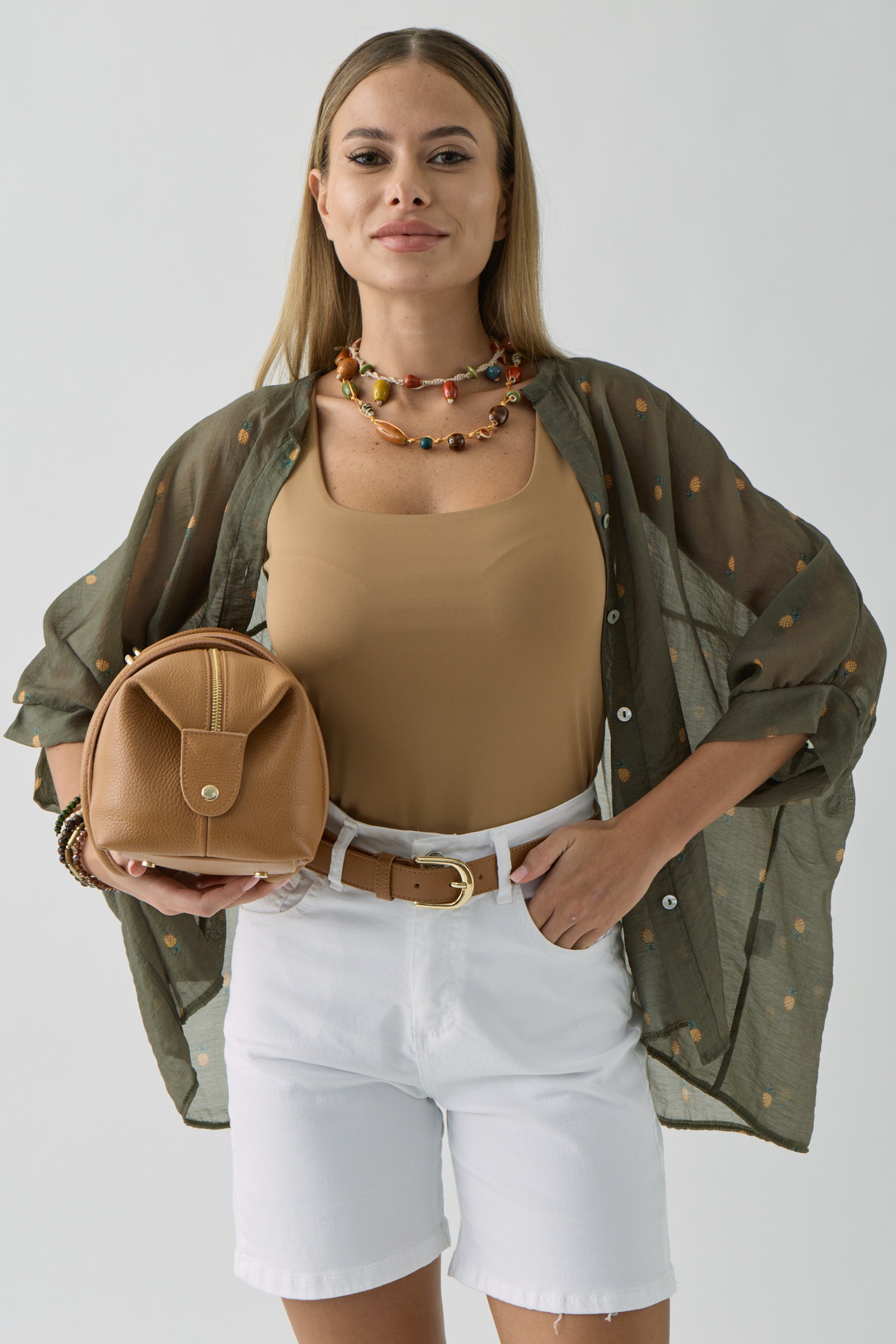 Camicia Tropical verde militare|Colore:Verde militare