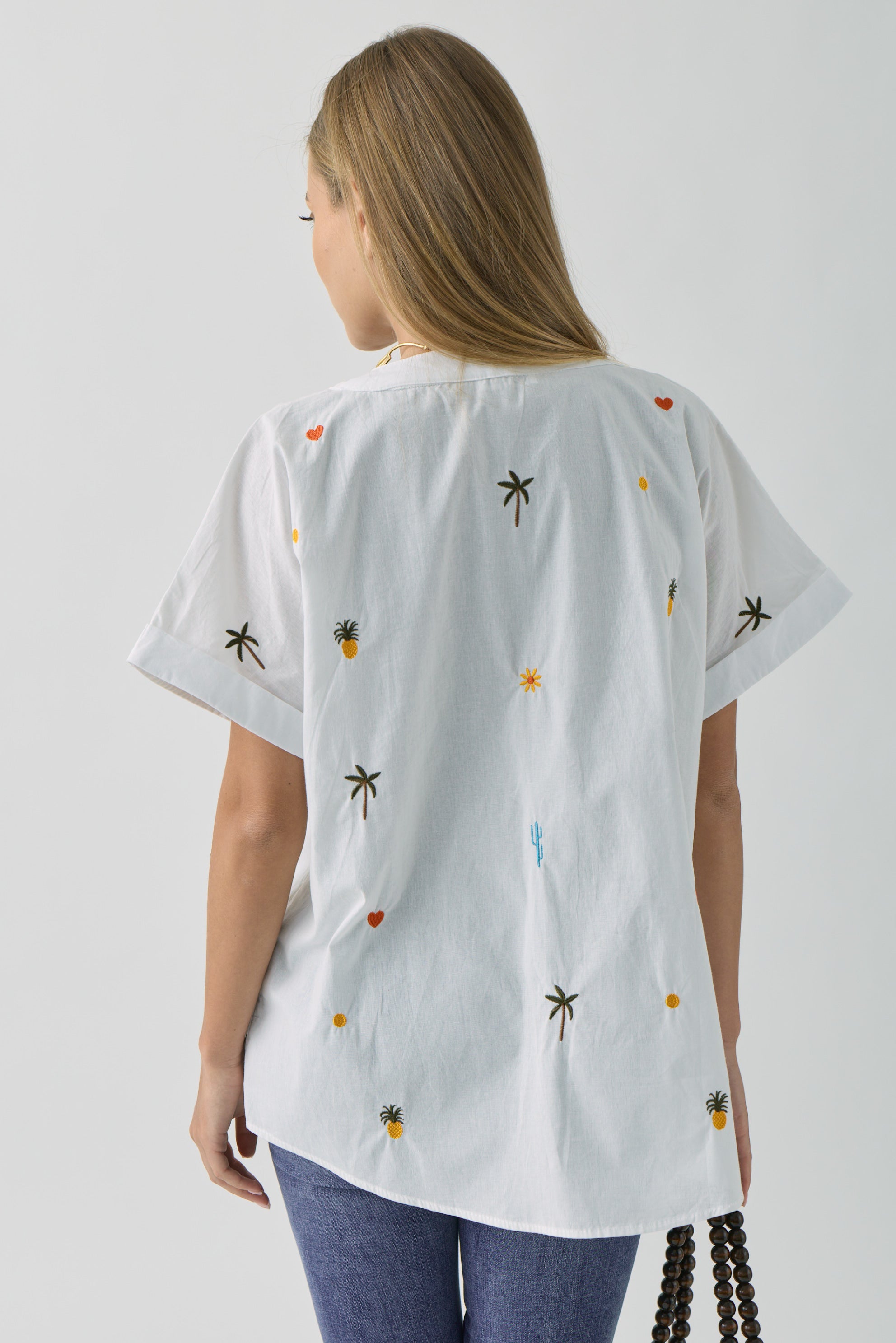 Camicia Palm bianco|Colore:Bianco