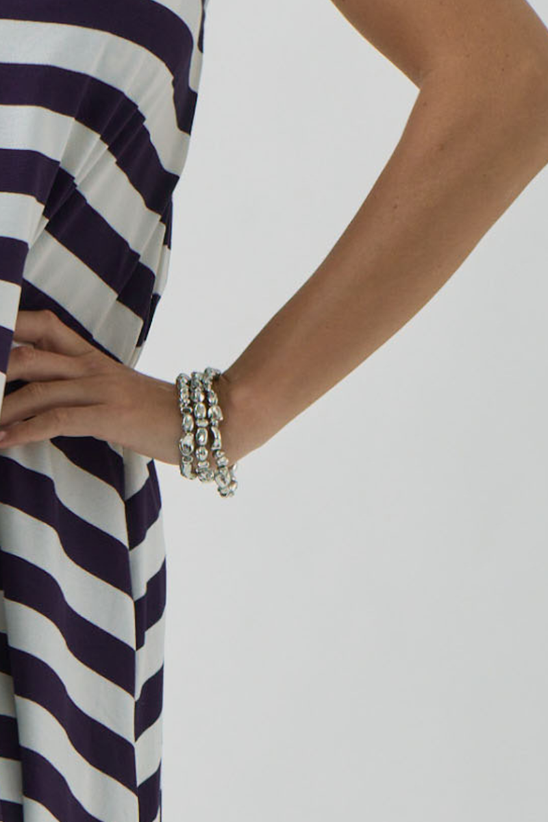 Multibracciale Pietre Argento|Colore:Argento