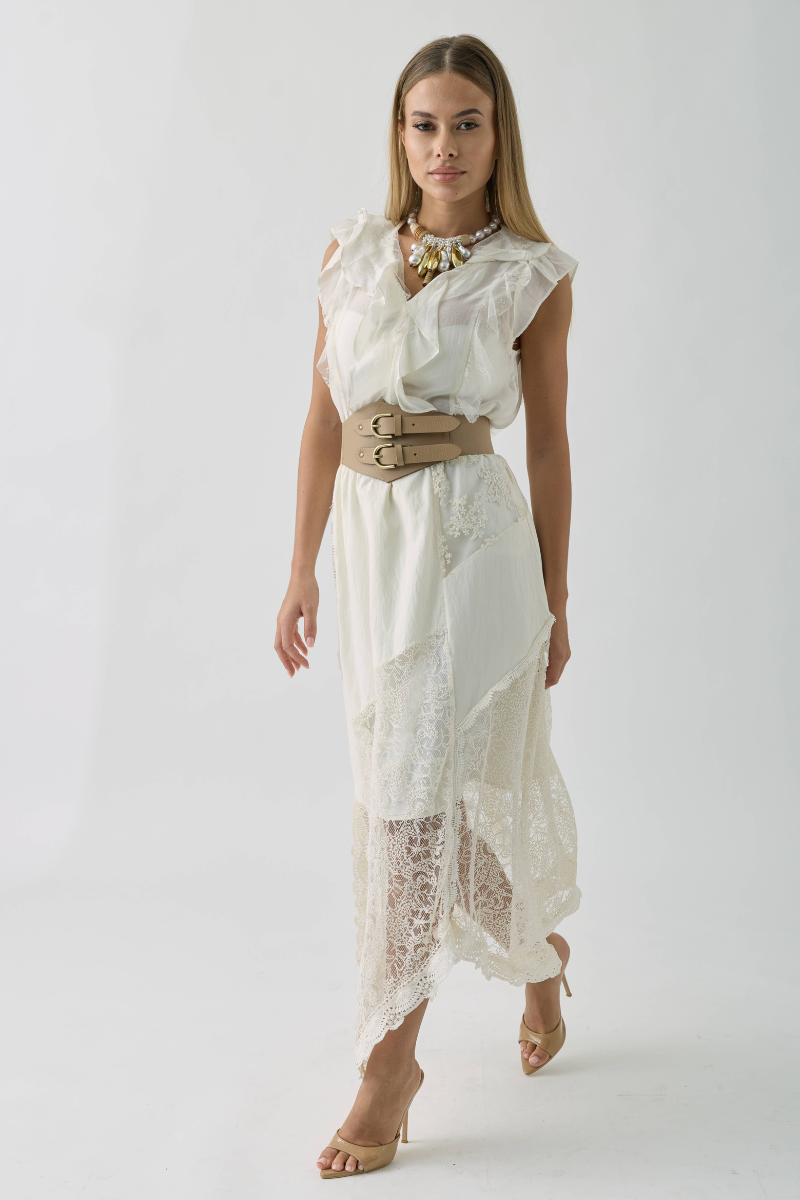 Gonna Elisa panna|Colore:Panna